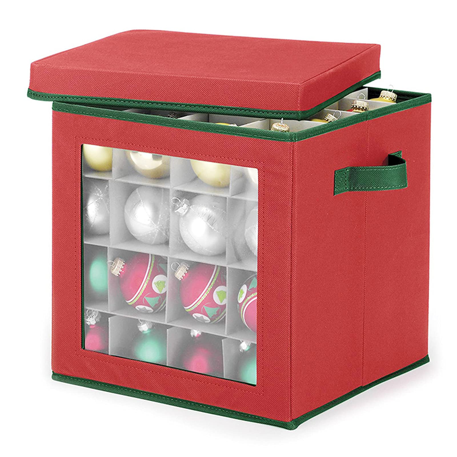 Betos Aufbewahrungsbox für Weihnachtskugeln, Weihnachtsdekoration, Aufbewahrungsbox, Würfeldeckel, Aufbewahrungsbox mit transparentem Fenster für Weihnachtsdekoration, 27 Stück