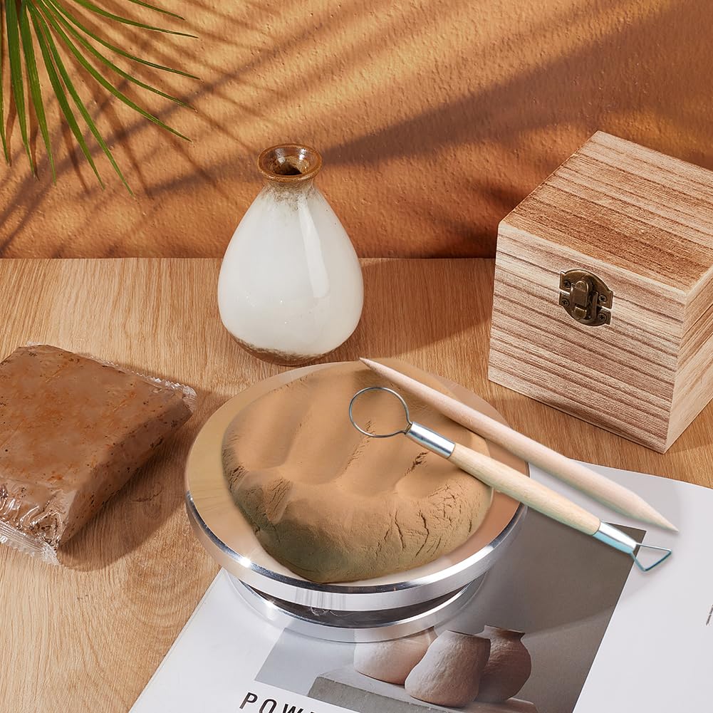 UNICRAFTALE 15cm 1 Pcs Aluminum Action Displays Ceramics Turntable Rotate Turntable Sculpting Wheel Revolving Turntable Ceramics Stand with Ball Bearings Accessories Decorating Ceramics Model Making - Image 2