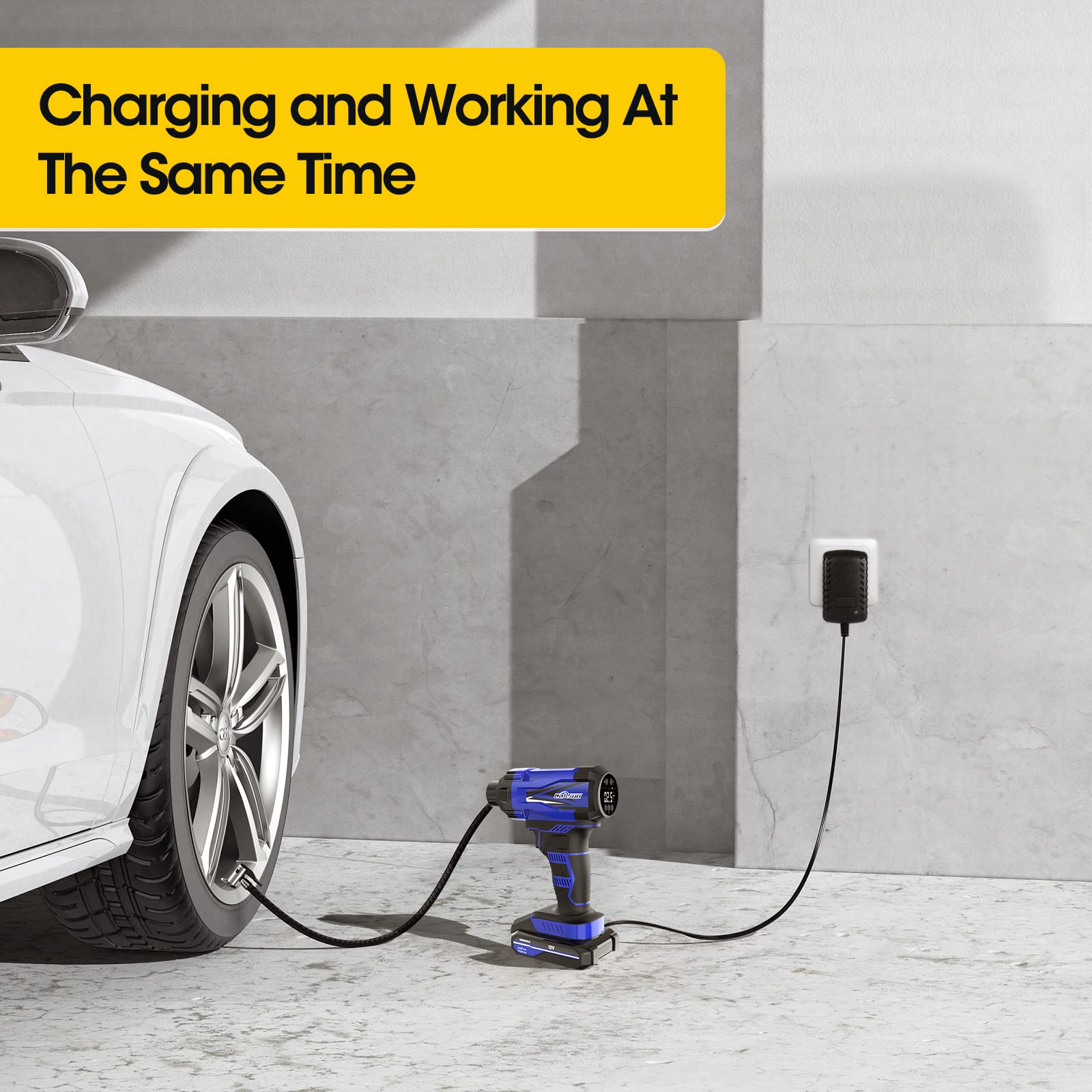 Compressore Aria 12V 150PSI Per Auto - Con Display LCD E Spegnimento Automatico - Foto 8