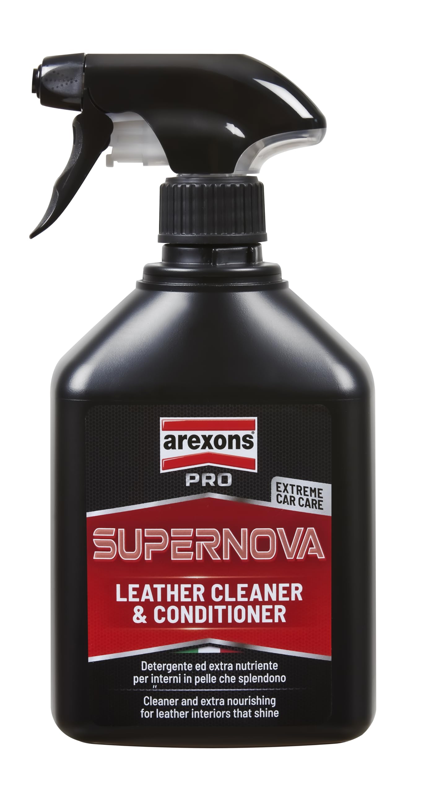 Arexons Car Care Pro SUPERNOVA - Detergente Pelle Extra Nutriente, Lucida e Protegge Interni in Pelle, 500ml