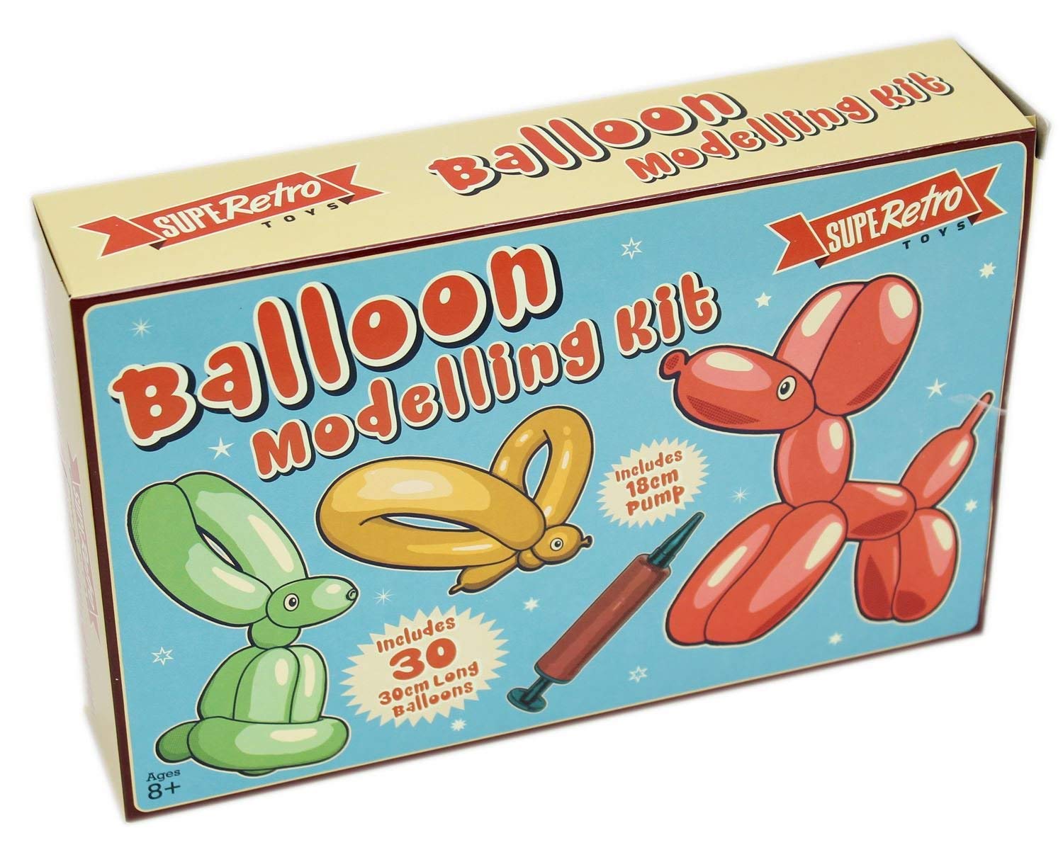 KandyToysSupeRetro Balloon Modelling Kit | Includes Pump & Silly Eyes | Twisting Balloons For Birthdays, Parties, Decorations