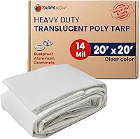 Vista 34 de Tarps Now - Lona de polietileno translúcida de 6 x 8 pies, cubierta impermeable resistente de 14 milésimas de pulgada de pulgada de diámetro, lona