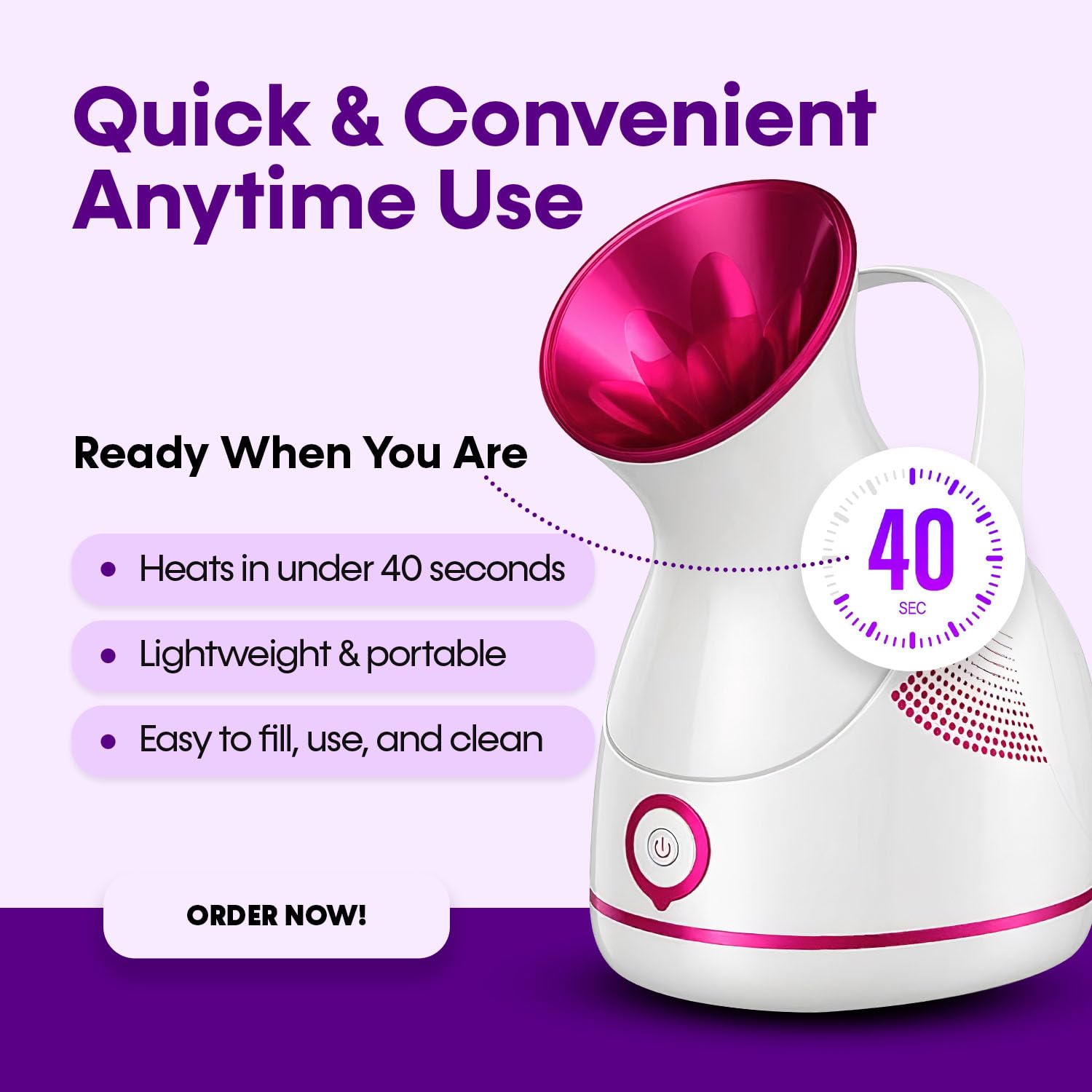 Dealsure Steamer for Face Steam Facial – Nano Cure with UV Sterilization, Nano Ionic Technology, Steamer for Cold and Cough, Inhaler & Vaporizer for Adults & Kids - Image 3 thumbnail