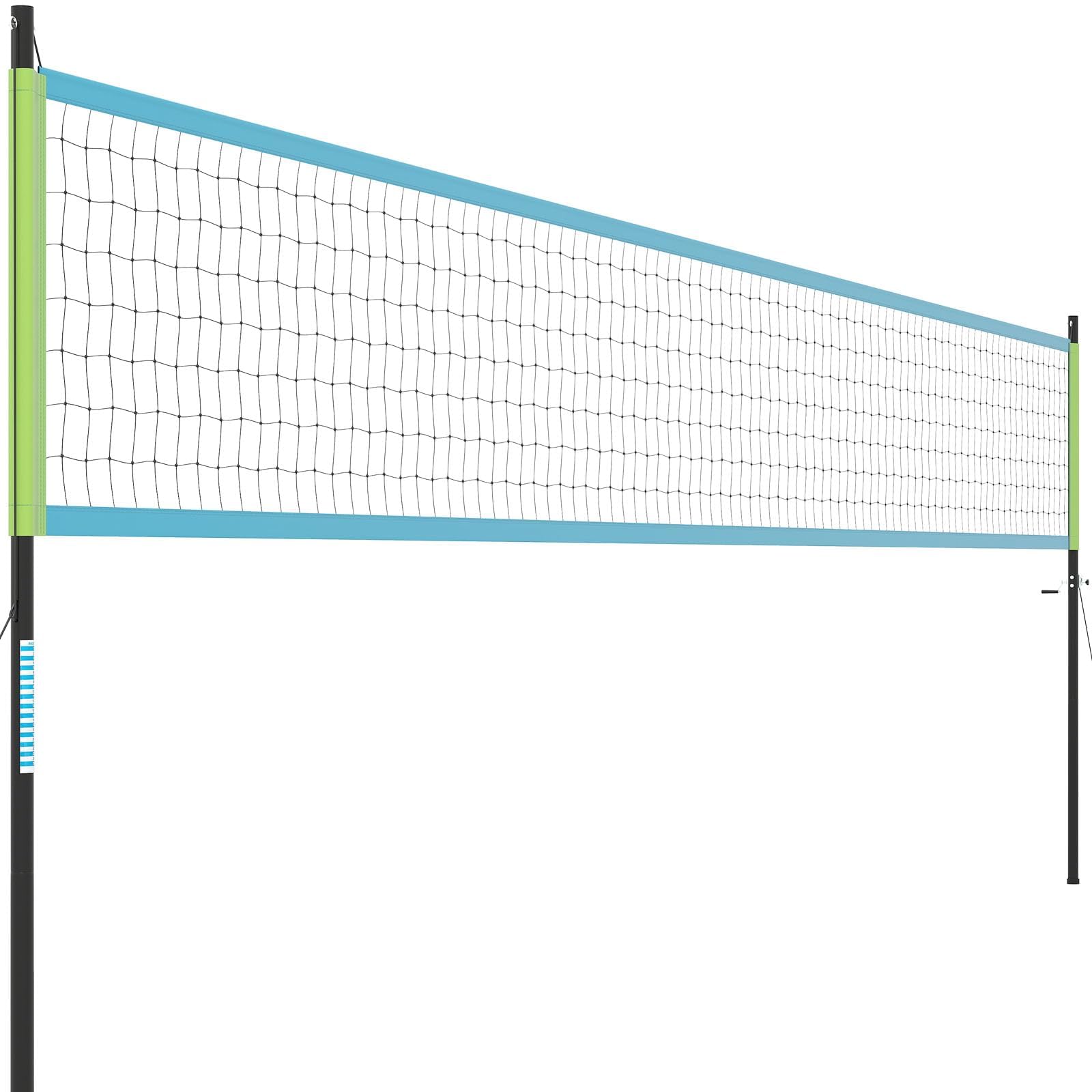 COSTWAY Rete da Pallavolo per Esterni Portatile, Rete con Pali Regolabili in Altezza, Anti-Afflosciamento, Pallavolo, Pompa, Martello, Linea di Confine e Borsa, per Giardino e Spiaggia