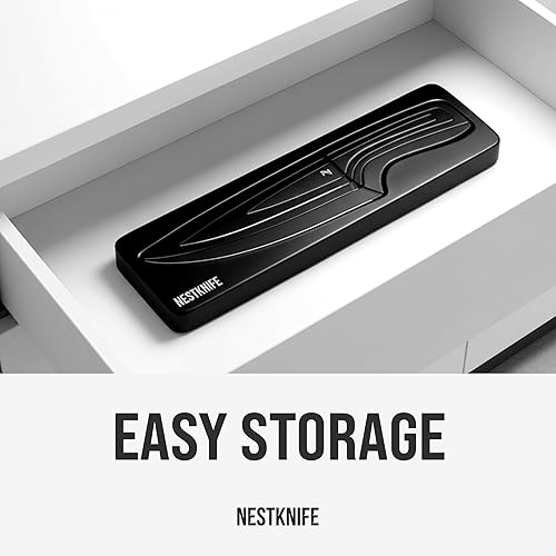 Miniatura 7 de Juego de cuchillos de cocina de acero inoxidable, juego de 4 cuchillos de chef, diseño ergonómico de cuchillos de chef, modernos cuchillos de acero