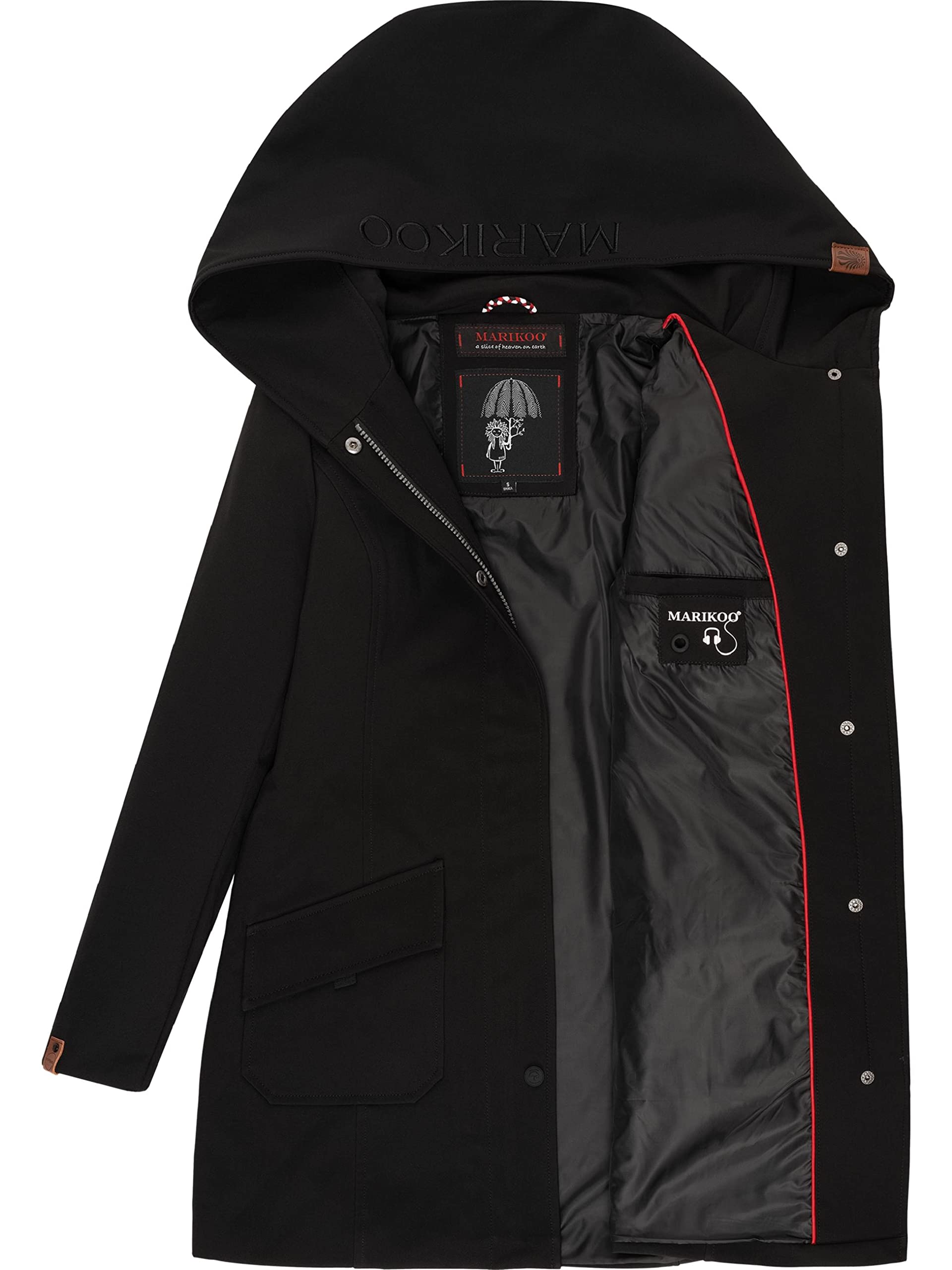MARIKOO Mayleen - Giacca da donna in softshell, impermeabile, traspirante, con cappuccio, taglie XS-3XL