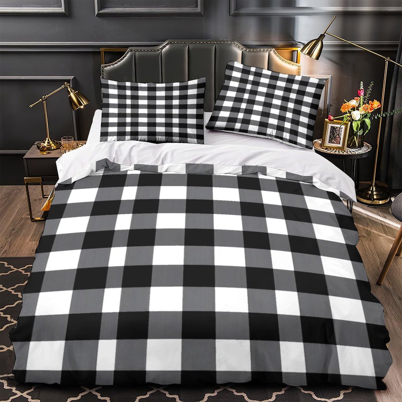 Parure de Lit Chat Anti-Allergie Housse de Couette King avec Zip Pratique