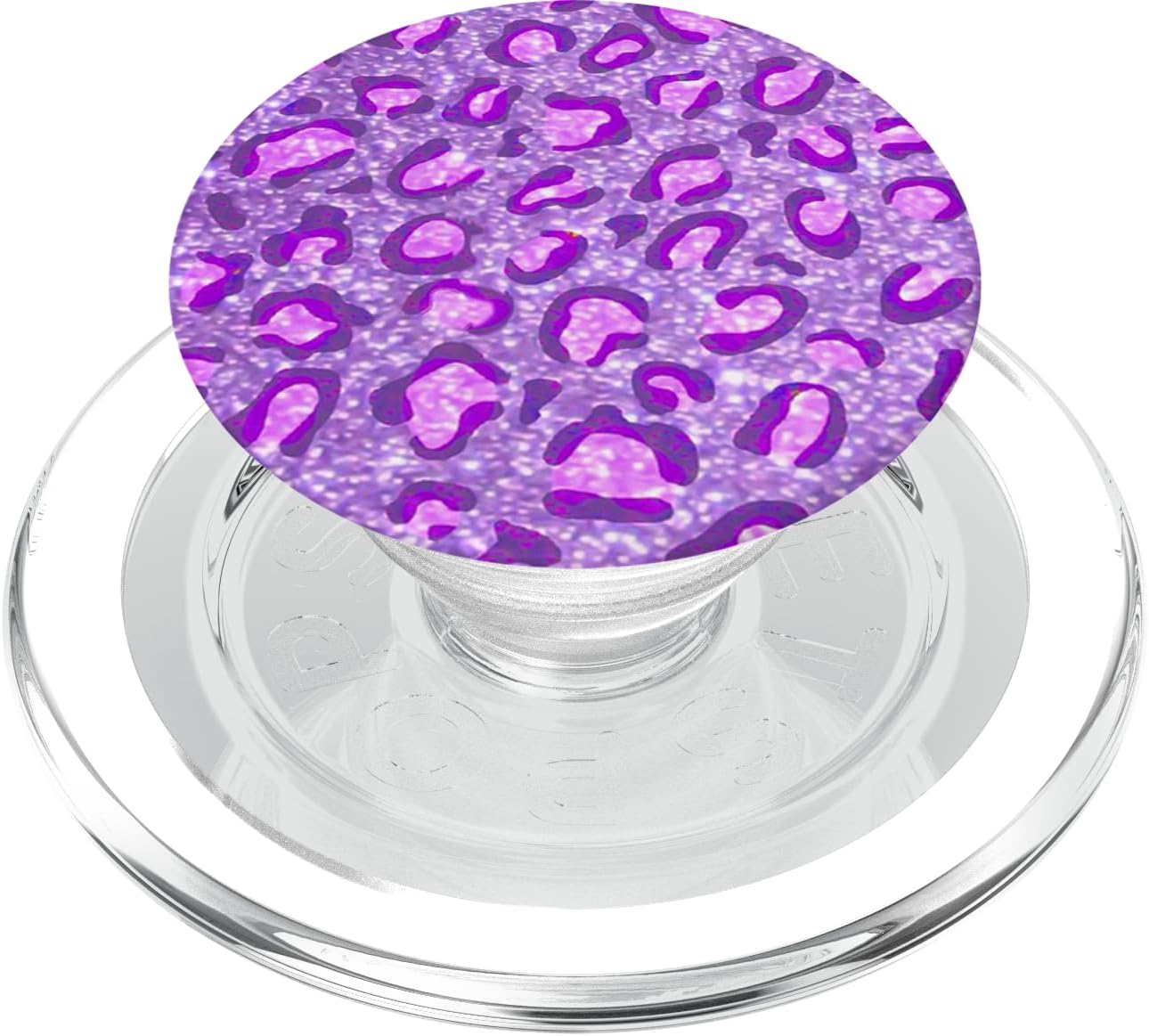 Cute Purple Leopard Print Pattern Fashion Design PopSockets MagSafe PopGrip for iPhone