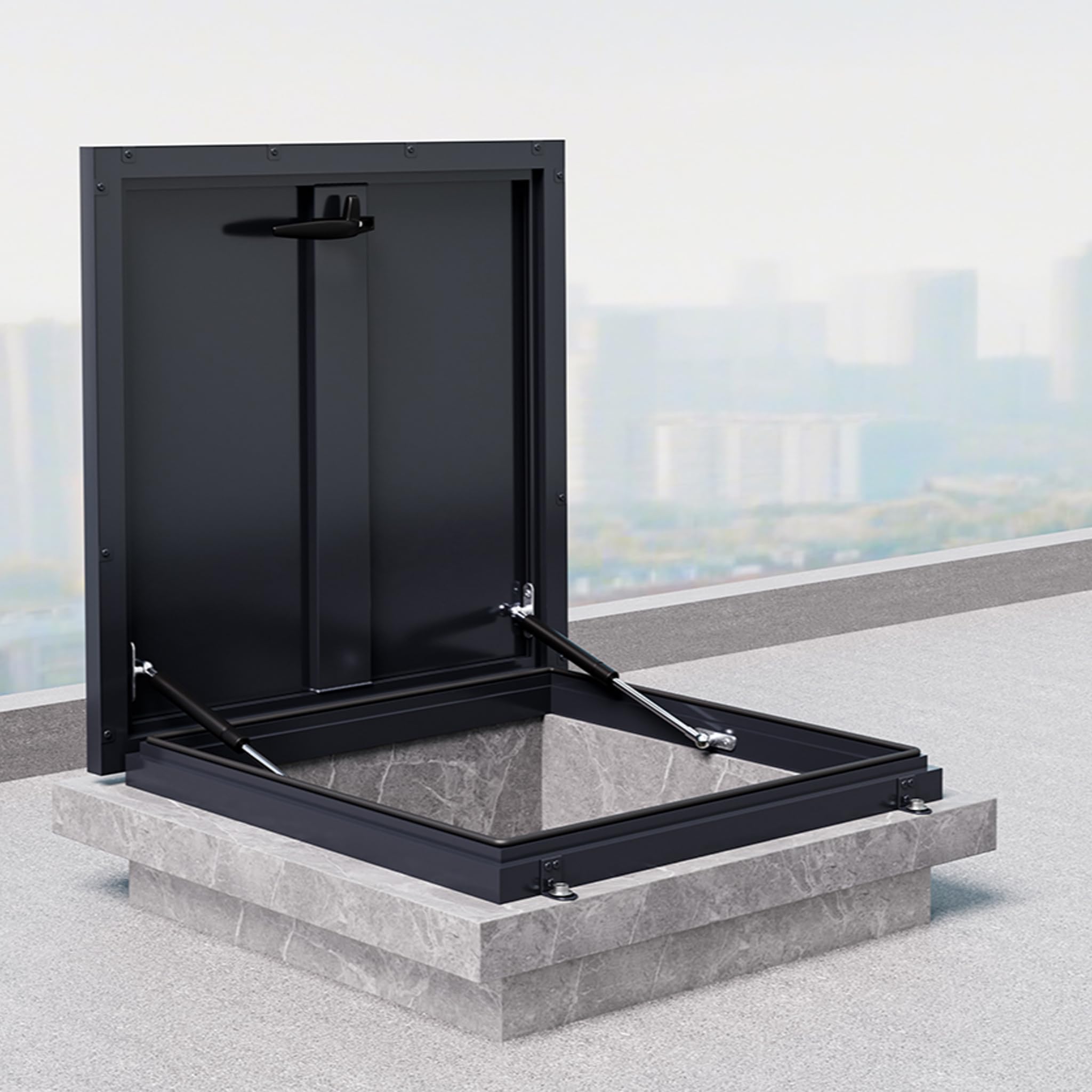 Trampilla De Suelo Placa De Cubierta De Escotilla De Tejado,Trampilla De Suelo Tapa De Salida De áTico Resistente(Interior:750 * 750mm/Exterior:860 * 860mm/Dimensiones Personalizables)