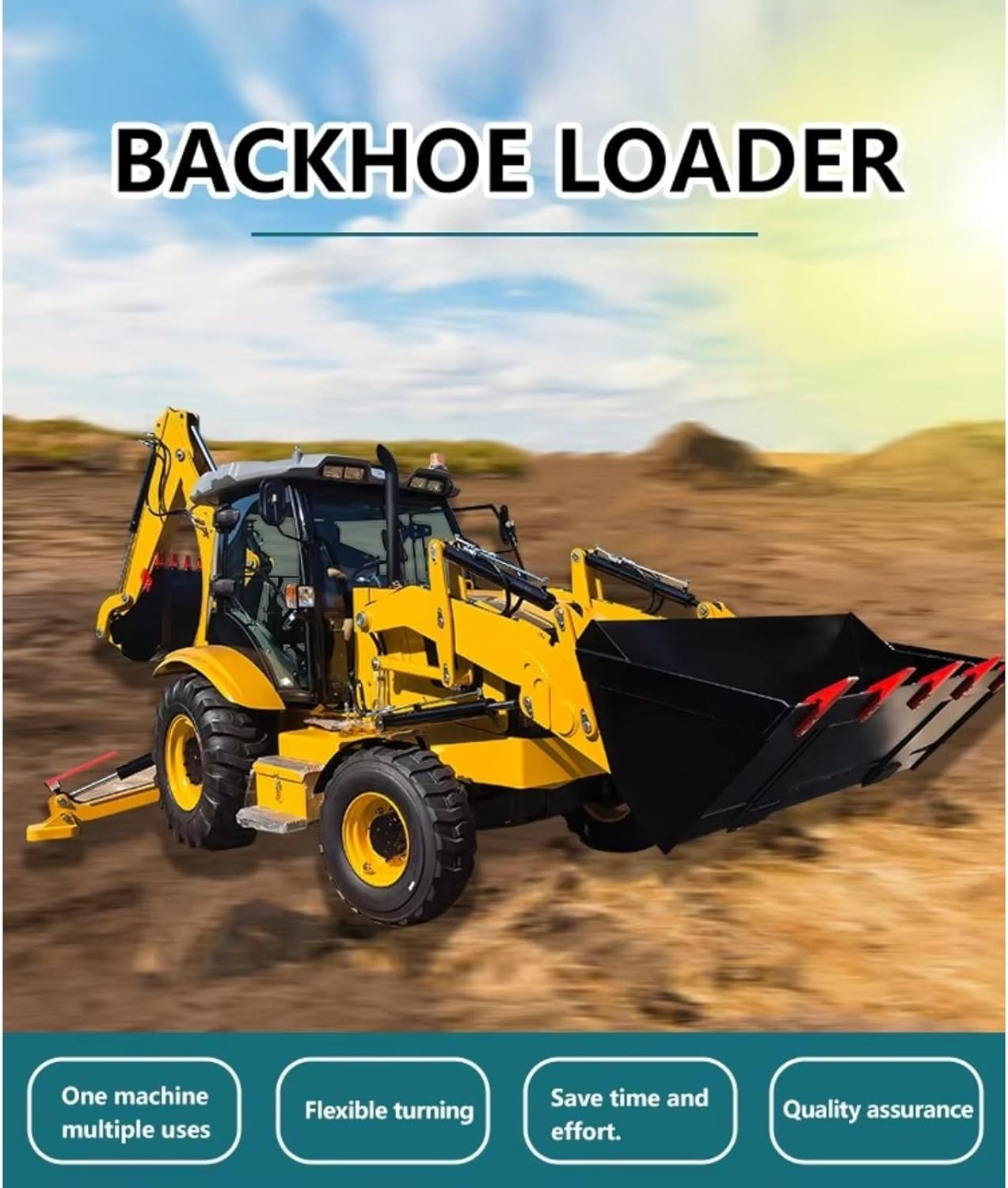 Versatile Backhoe Loader Machine for Custom Workflows - Adaptable Backhoe Excavator Loader Earth-Moving Machinery for Digging, Demolition Across Farming and Construction Industries