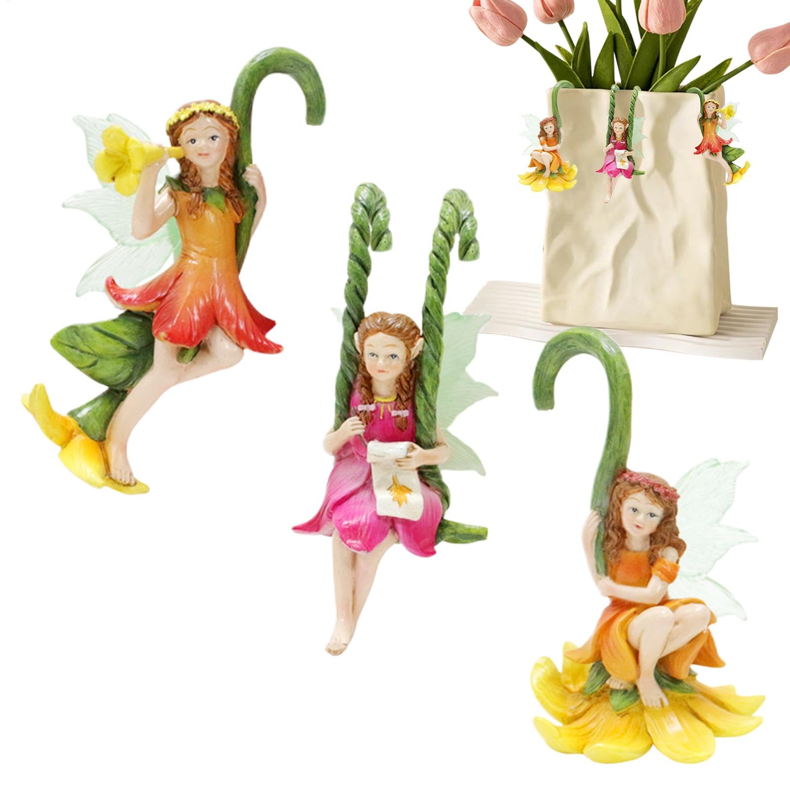 Cadeau pour passionné de jardinage - Lot de fées miniatures originales pour jardinière