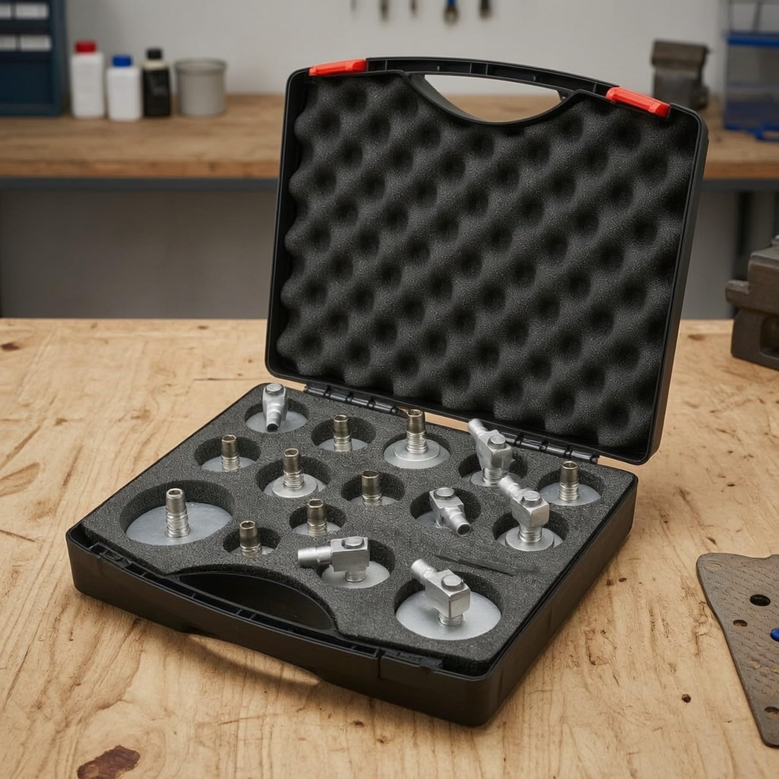 15 Piezas Purgador Frenos Portátil | Resistente a la Corrosión, Conectores para Purga Frenos, Metálico, Taller Mecánico