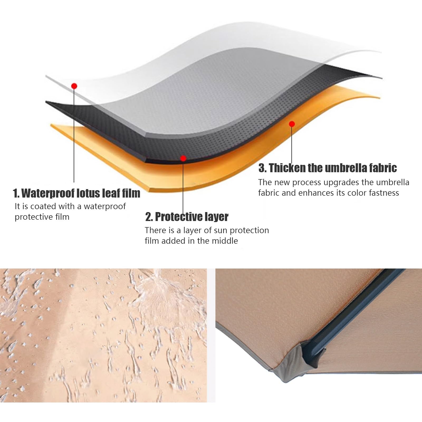 Sombrilla de paja natural para patio con base, 2,2 m, manivela de mano, para jardín, piscina, playa, café