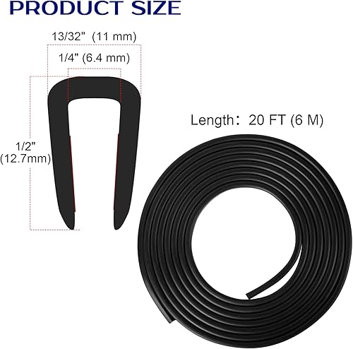 Miniatura 2 de Protector de borde de goma en U para borde de canal, tira de sellado de EPDM autoadhesiva para paneles, puertas de automóvil, placas de acero,