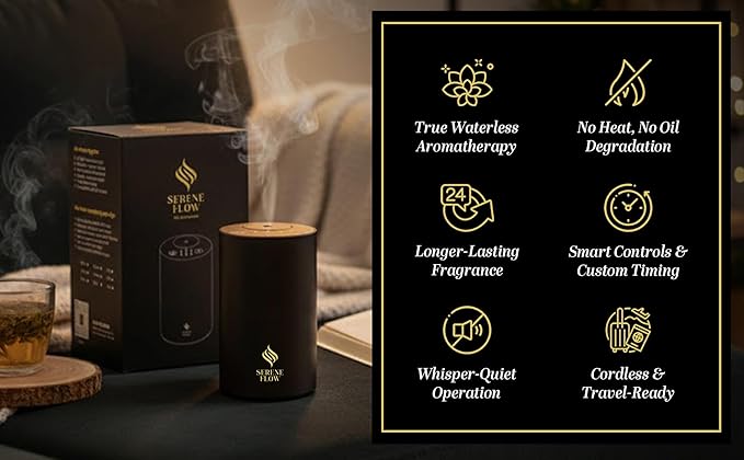 Difusor de Aceites Esenciales Sin Agua Sereneflow, Portátil con Batería miniatura 5