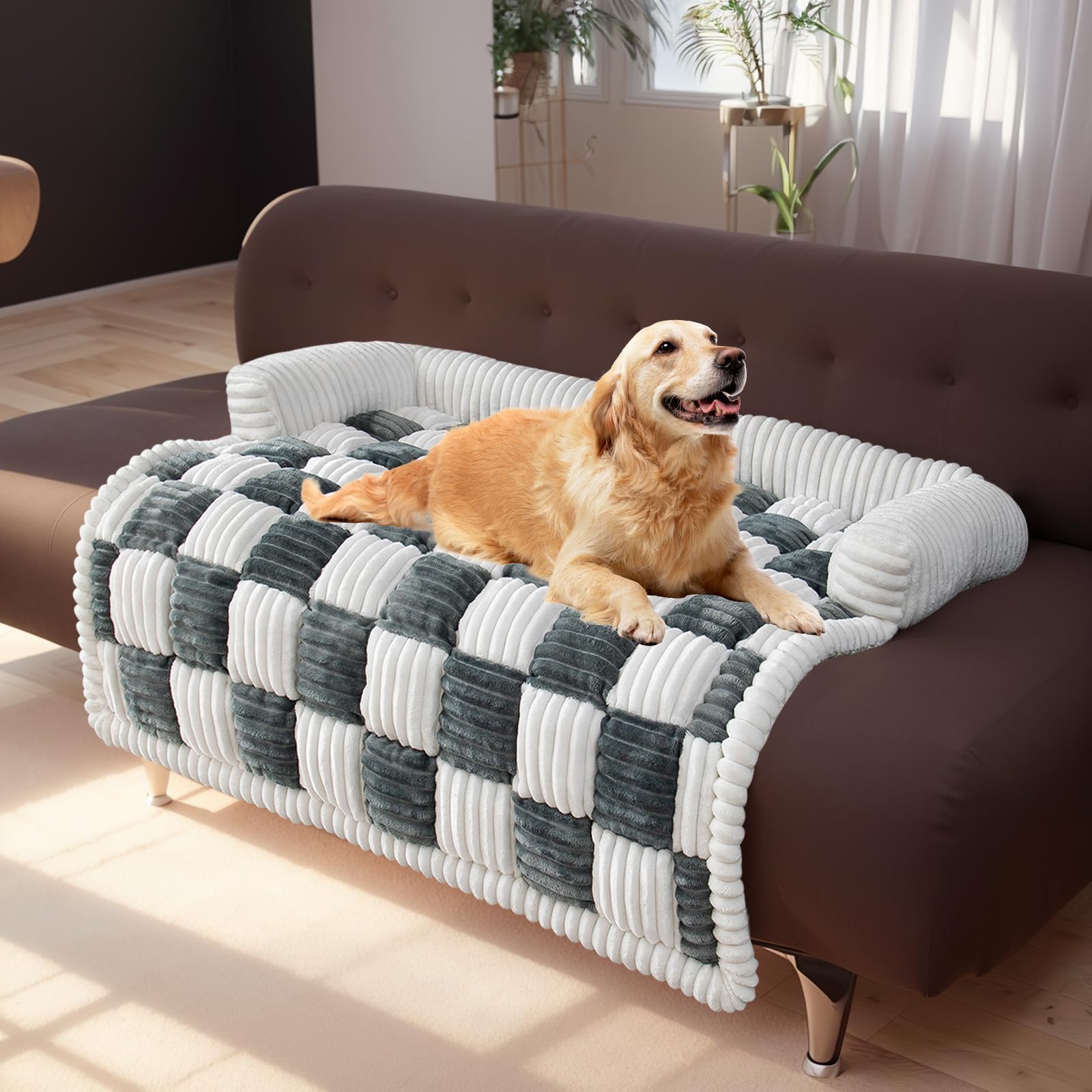 Topchances Housse de lit pour chien et chat – Housse de canapé pour animaux de compagnie – Tapis de protection de meubles pour animaux de compagnie – Gris bleu, 75 x 75 cm