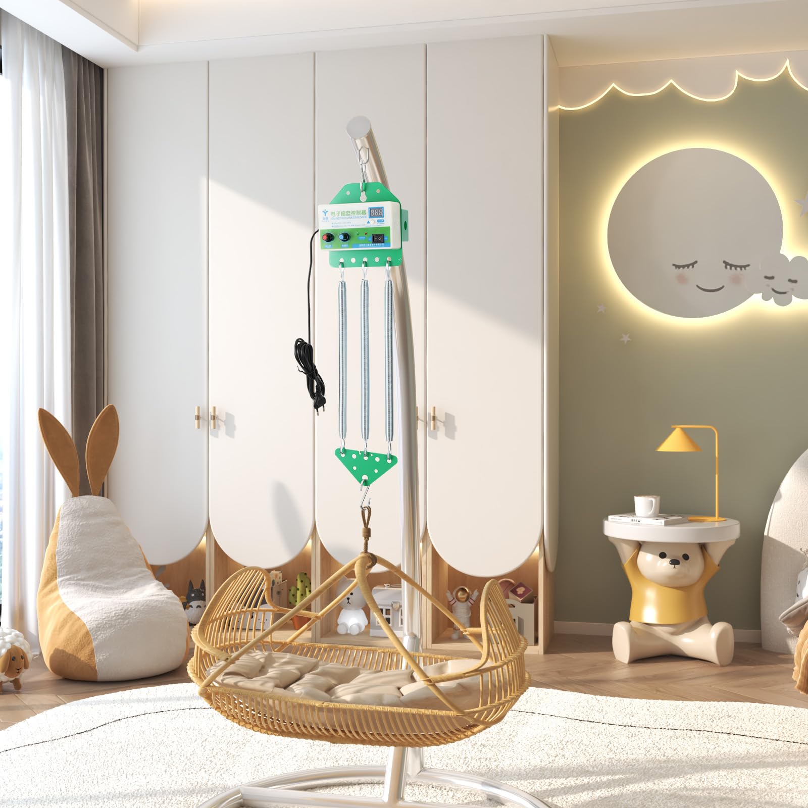 Controllo Elettrico Altalena Bambino - Timer Fino A 240min Con Vibrazione E Musica Per Culla