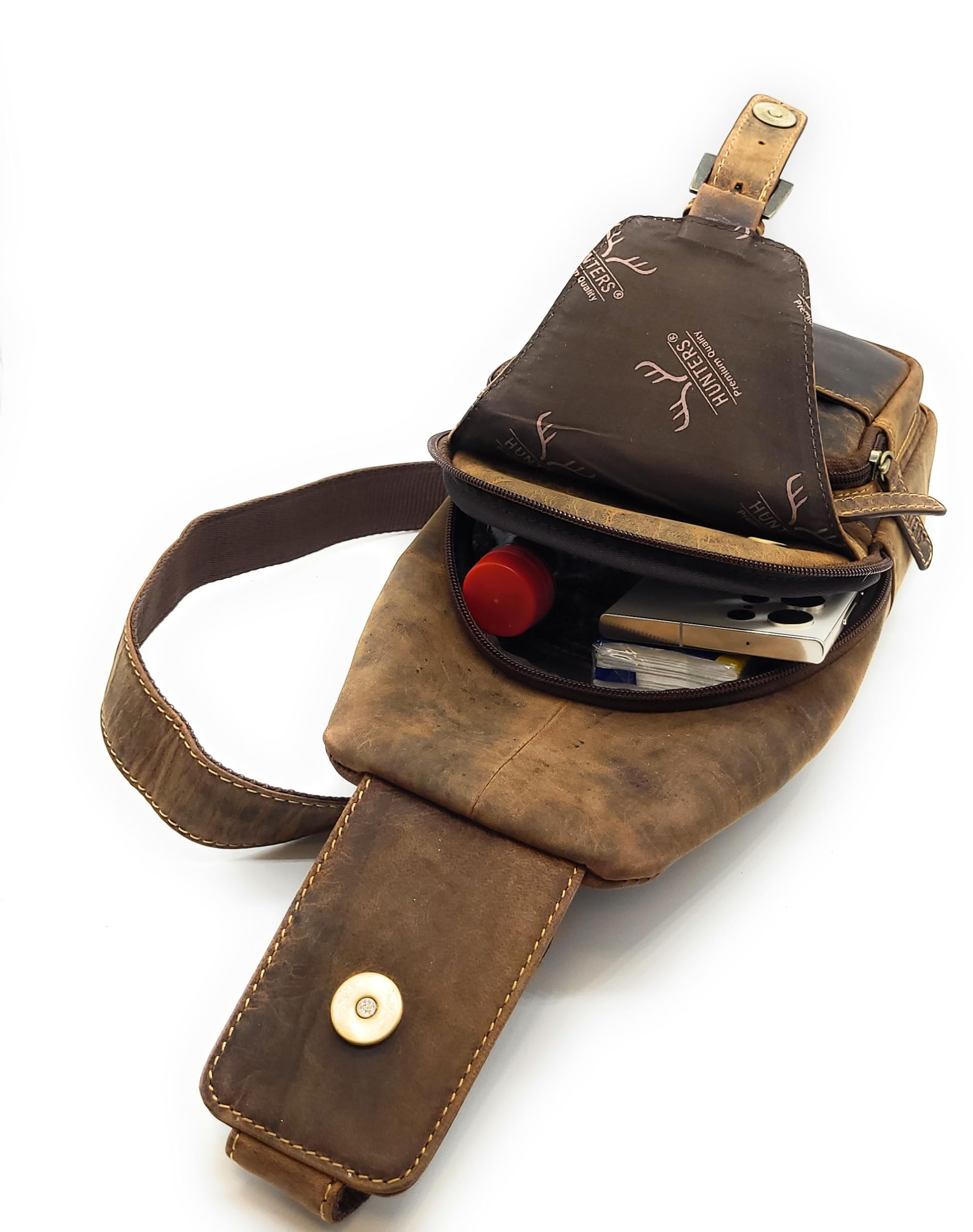 Hunters Crossbag Slingbag aus echtem Leder