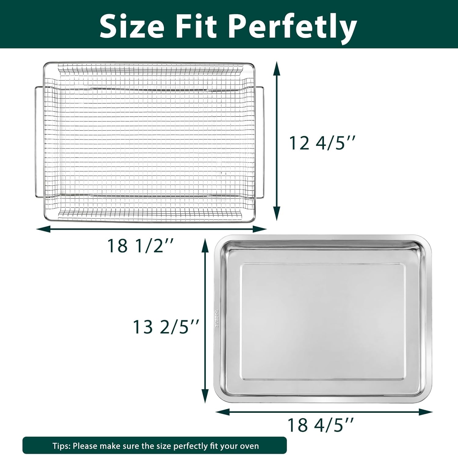 W11548747 Air Fry Basket Stove Replacement Parts for Whirlpool Maytag Kitchenaid Jennair Range Oven Air Fryer Rack Fry Tray 304 Stainless Steel 18.5’’ x 12.8’’ Oven Rack Air Fryer Basket 1 Pcs