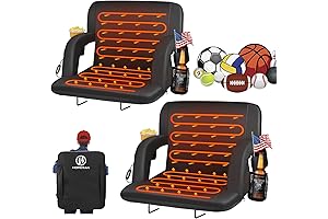 Heated Stadium Seats with Backrest and Wide Cushion
