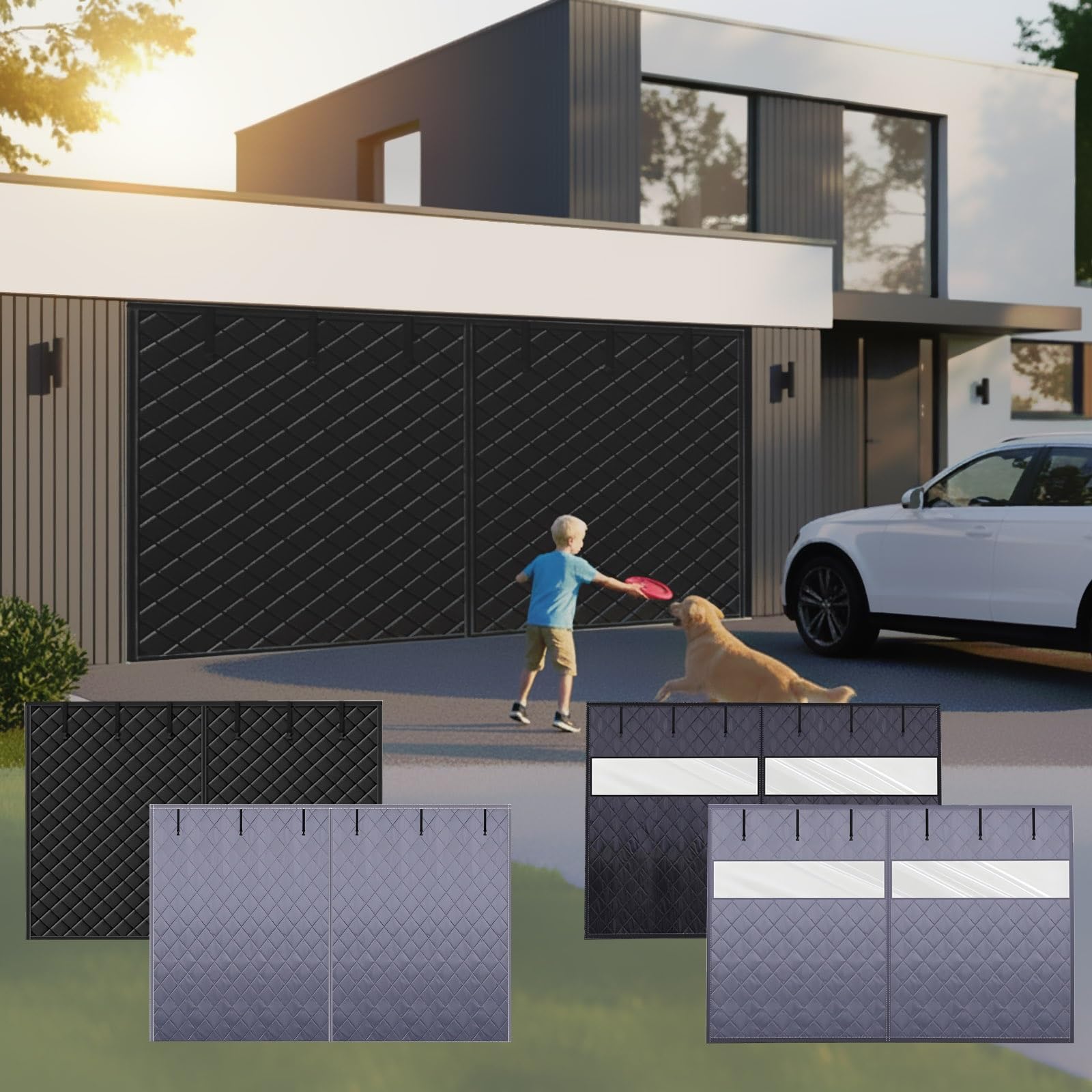 Rideau garage pour l'hiver contre le froid et les courants d'air