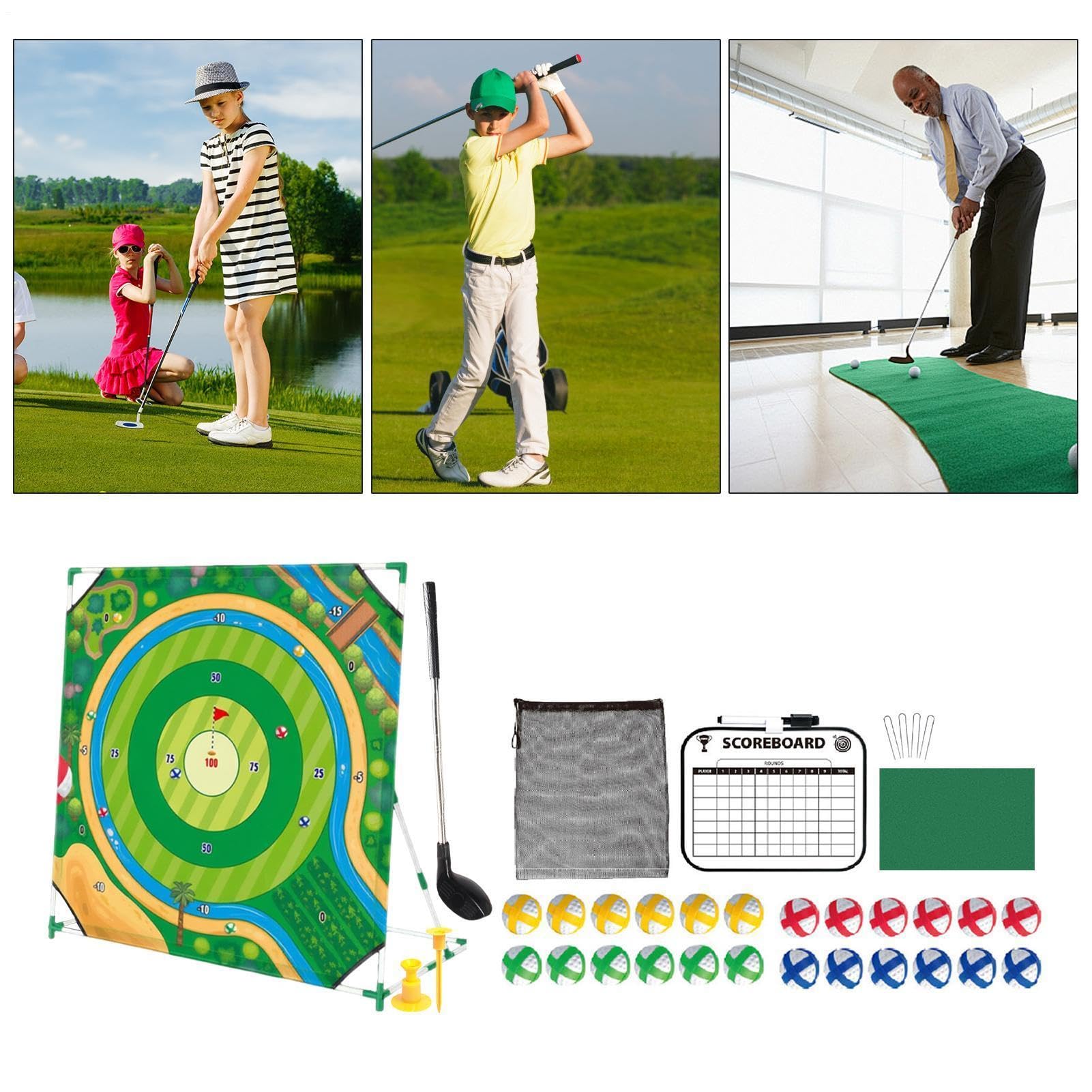 Juego de Golf al Aire Libre con de Práctica, Bolas, Marcador y Objetivo
