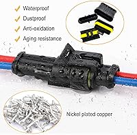 Vista 4 de 20 kits de conectores de 2 pines conectores eléctricos automotrices de desconexión rápida 2 cables impermeable conector terminal kit de enchufe