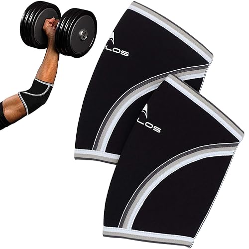 AEOLOS Compression Elbow Sleeves(Pair), 5mm Neoprene Elbow Barces for Weightlifting
