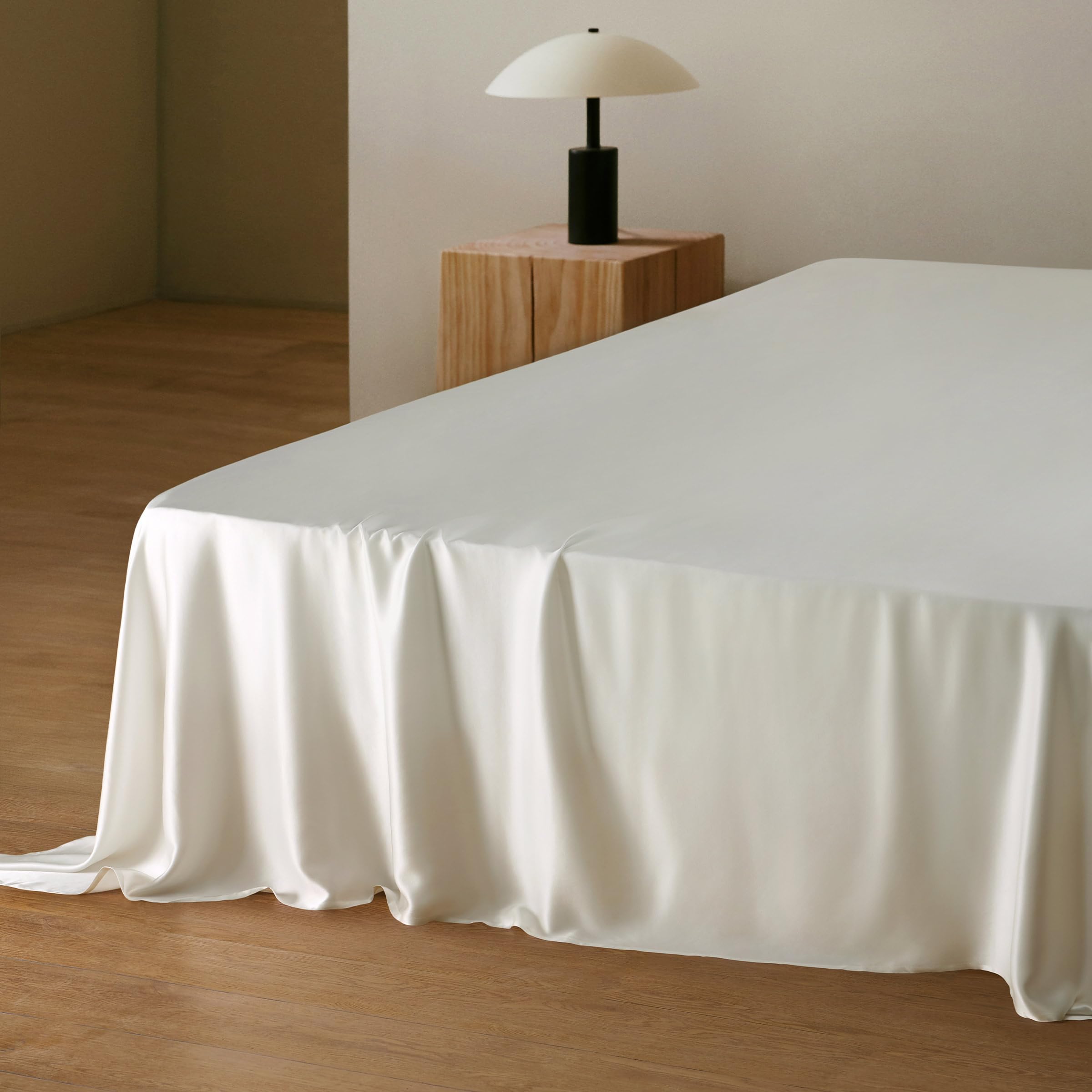 Lilysilk Men's Ivory 100% Pure Silk Flat Sheet Sold Separately For Bed Charmeuse 19 Momme Mulberry Top Sheet Single 180X275cm