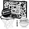 AND1 Mini Basketball Hoop: Pre-Assembled Indoor Basketball Hoop with Flex Rim, 18 inches x 12 inches, Includes Two Deflated 5 Inch Basketballs & Inflation Pump, Basketball Hoop for Kids