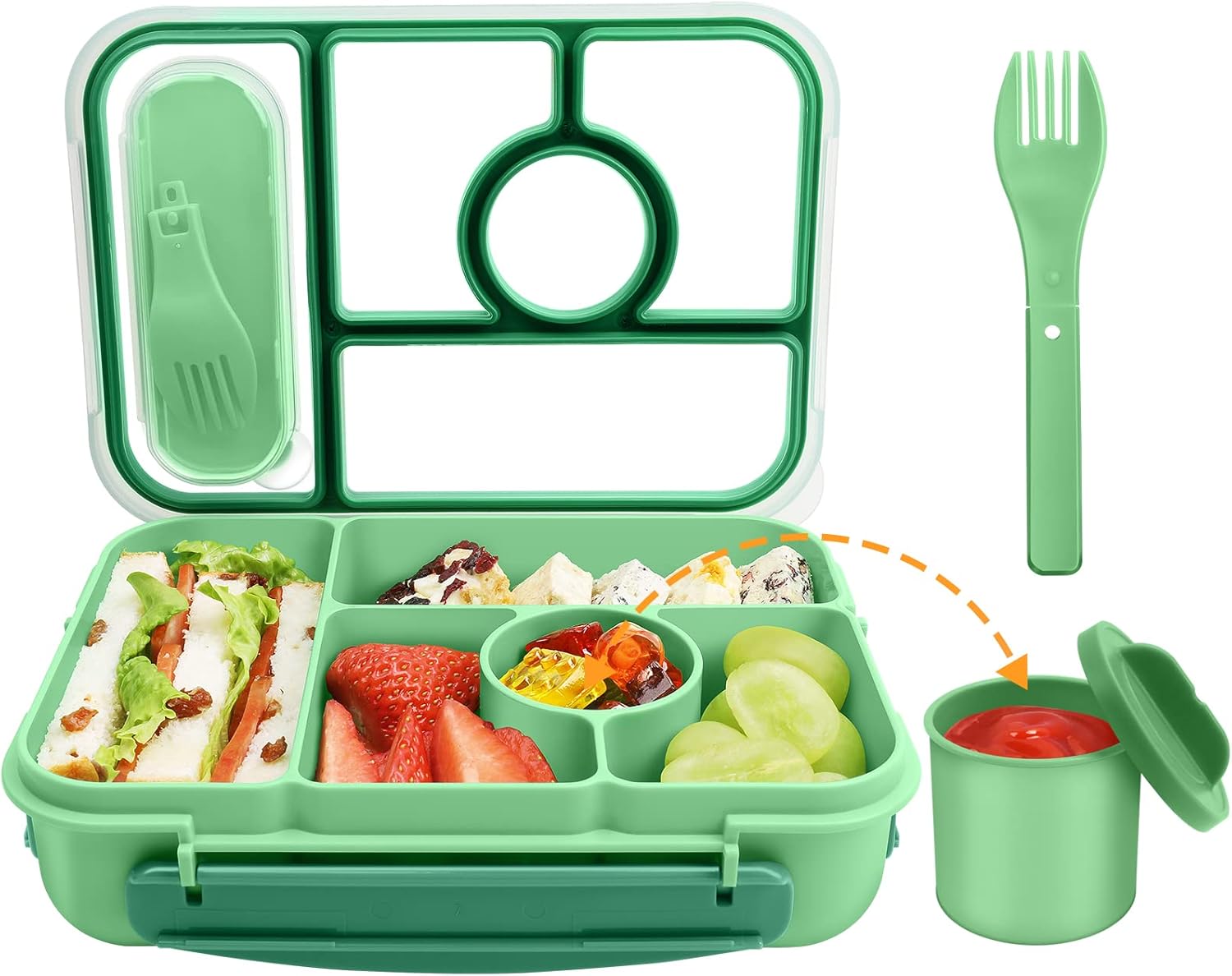 Amathley Children's Lunch Box with Compartments, Bento Box Children