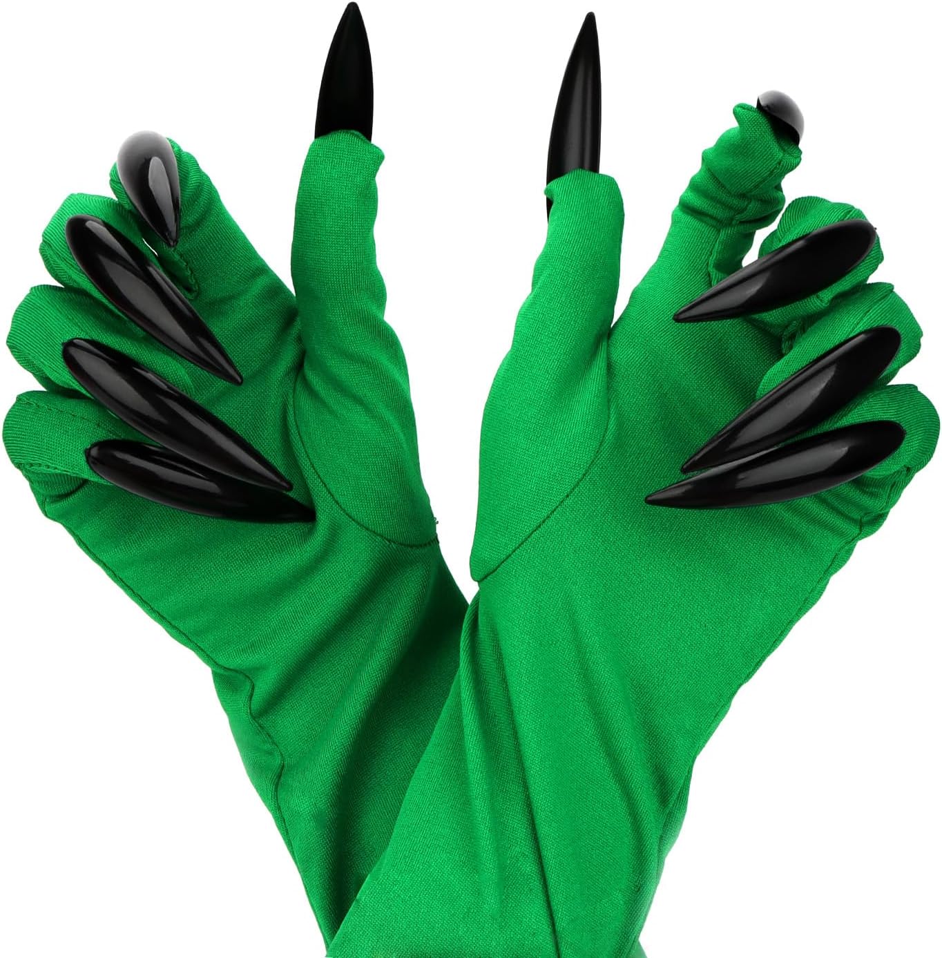Claw Gloves Long Nail Gloves for Witch Demon Crow Cosplay Accessories (Gloves & 10pcs Claws Nails)