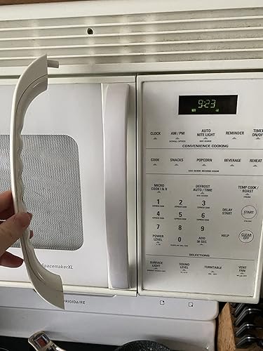 Miniatura 3 de Podoy Manija de puerta de microondas WB15X335 mejorada de repuesto compatible con GE General Electric Microwave White Spacemaker XL, distancia de