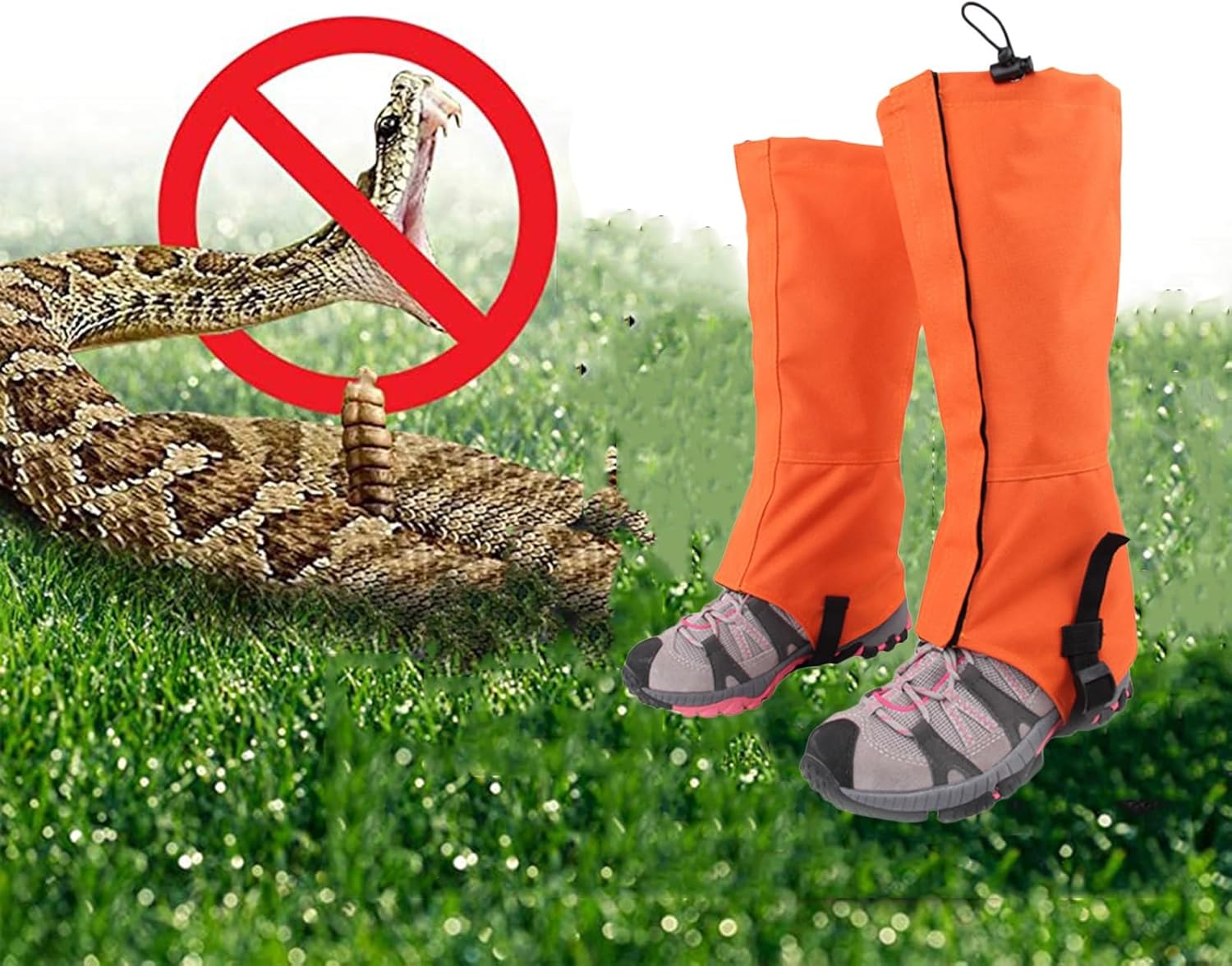 Leg Gaiters,Breathable Snake Gaiters Boots,Adjustable Lightweight Shoes Gaiters,Perfect for Anyone Hiking, Outdoor Rock Climbing, Outdoor Work, Etc.