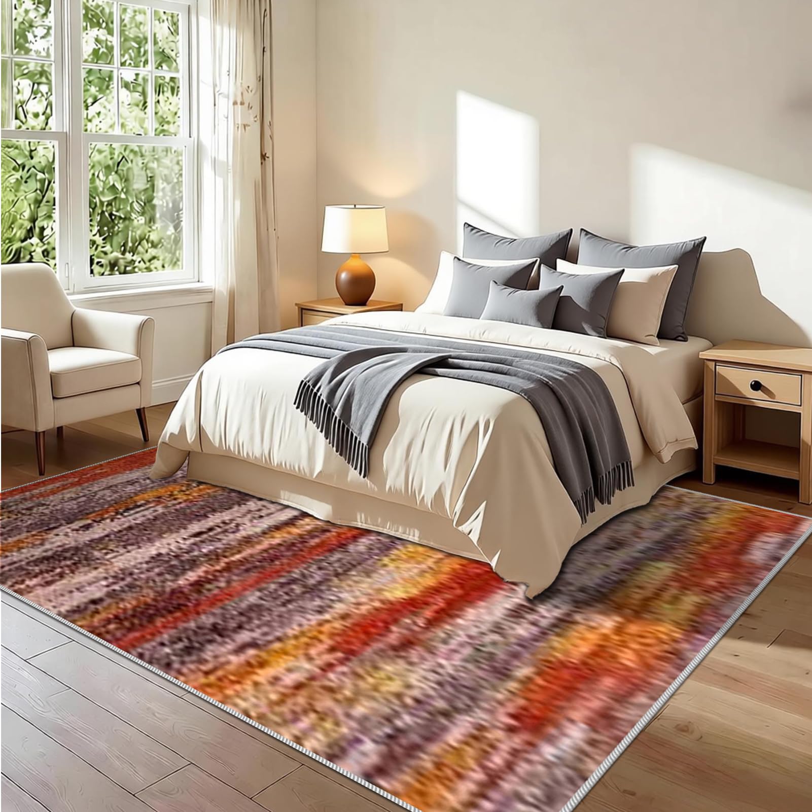 Dywan do salonu, dywaniki do sypialni, 170 x 220 cm mata kuchenna antypoślizgowa zmywalna, dywany salon sypialnia kuchnia jadalnia duży dywan z krótkim włosiem dywan do jadalni