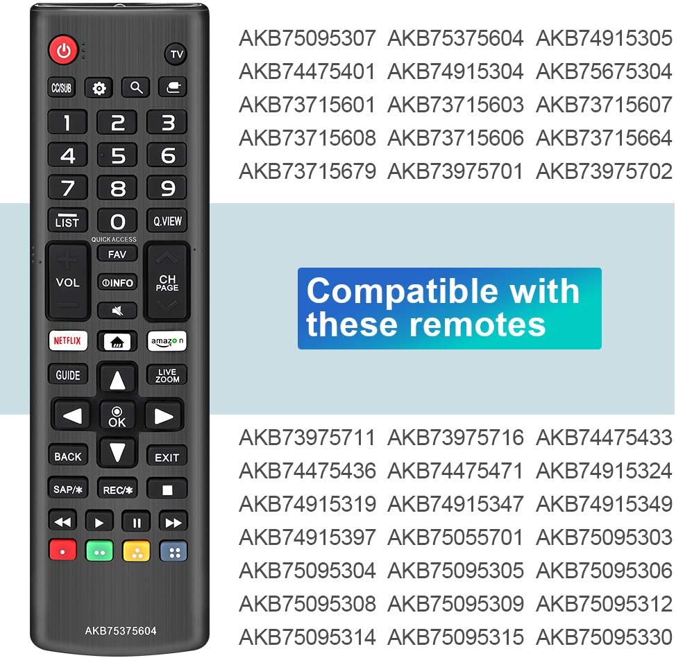 Gvirtue AKB75375604 Universal Remote Control Replacement for LG 4K LCD LED UHD Smart TVs