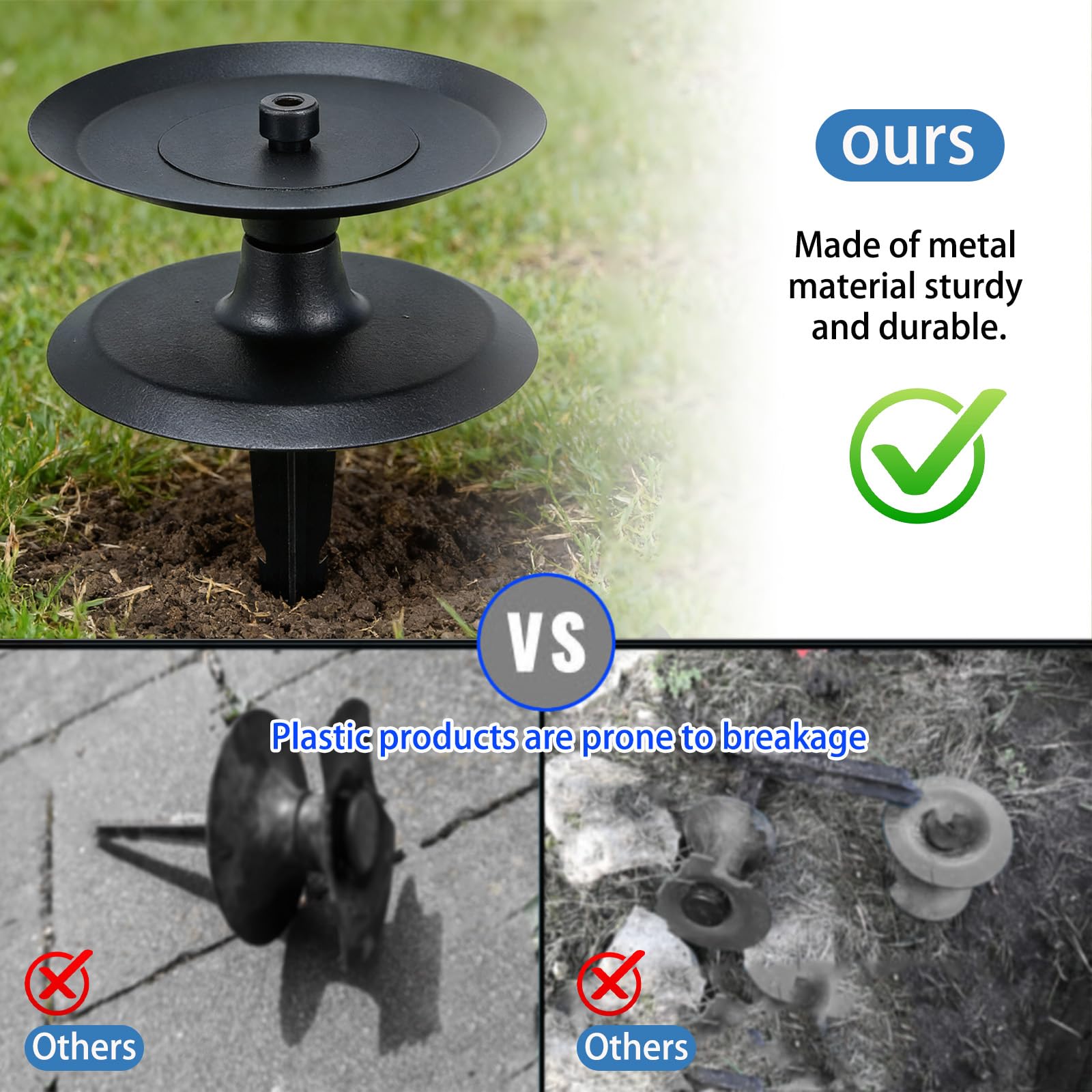 JMBay 6 estacas de guía de manguera de jardín, estaca de metal puro resistente, guías de manguera para decoración de jardín, estaca de manguera de jardín recubierta a prueba de óxido para patio