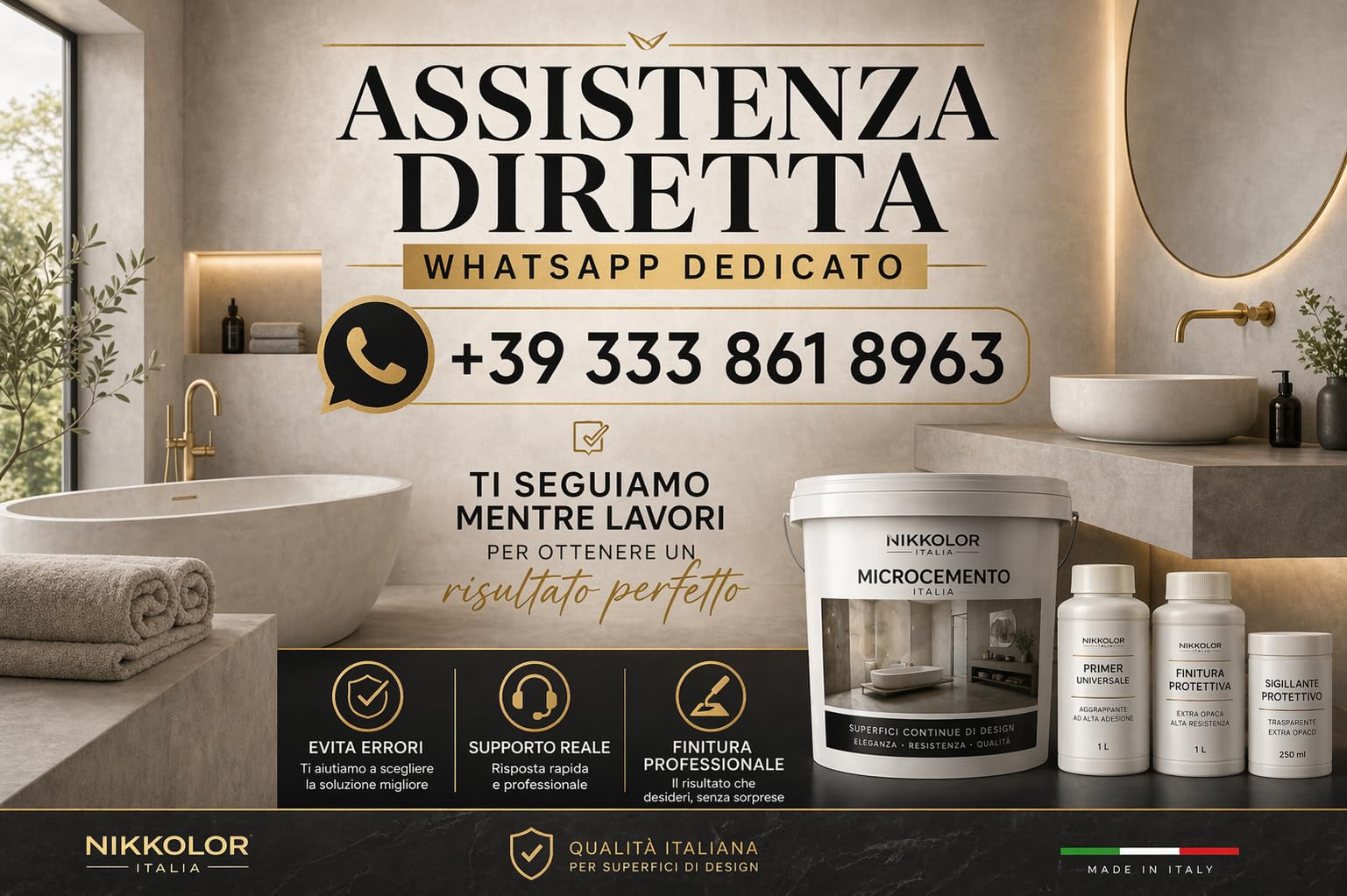 Kit Microcemento 8 m² per Pavimenti e Pareti - Opaco – 13 | Copre piastrelle e fughe senza demolire con spessore finale 2-3 mm - Finitura Opaca