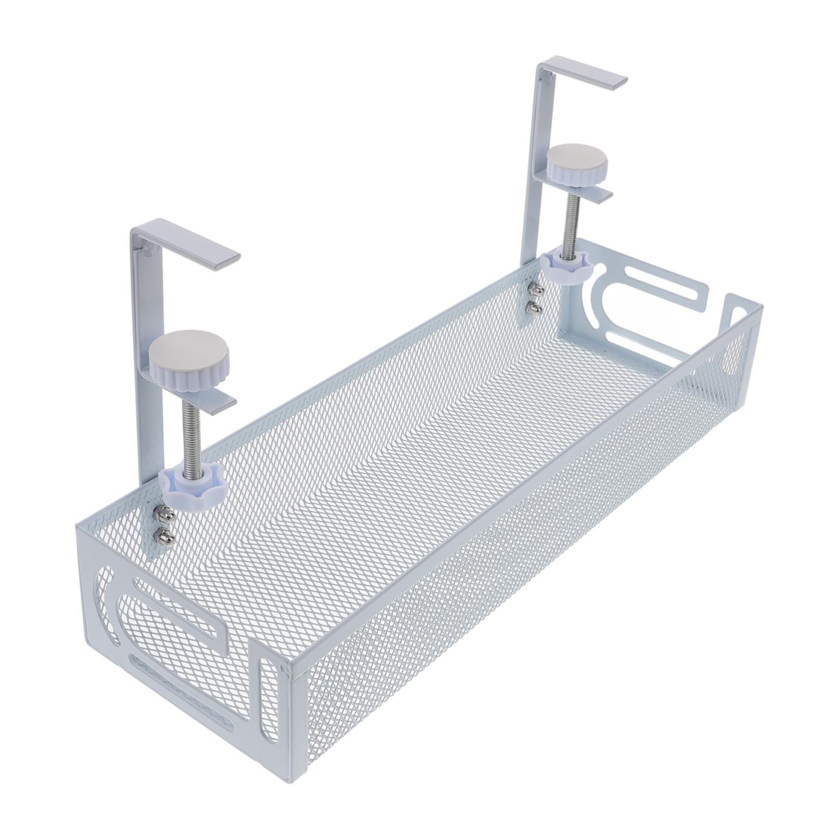 Mikinona Organizador de Cables bajo Escritorio Cesta Metálica para Gestión y Almacenamiento Compacto de Enchufes y Adaptadores Oficina y Hogar