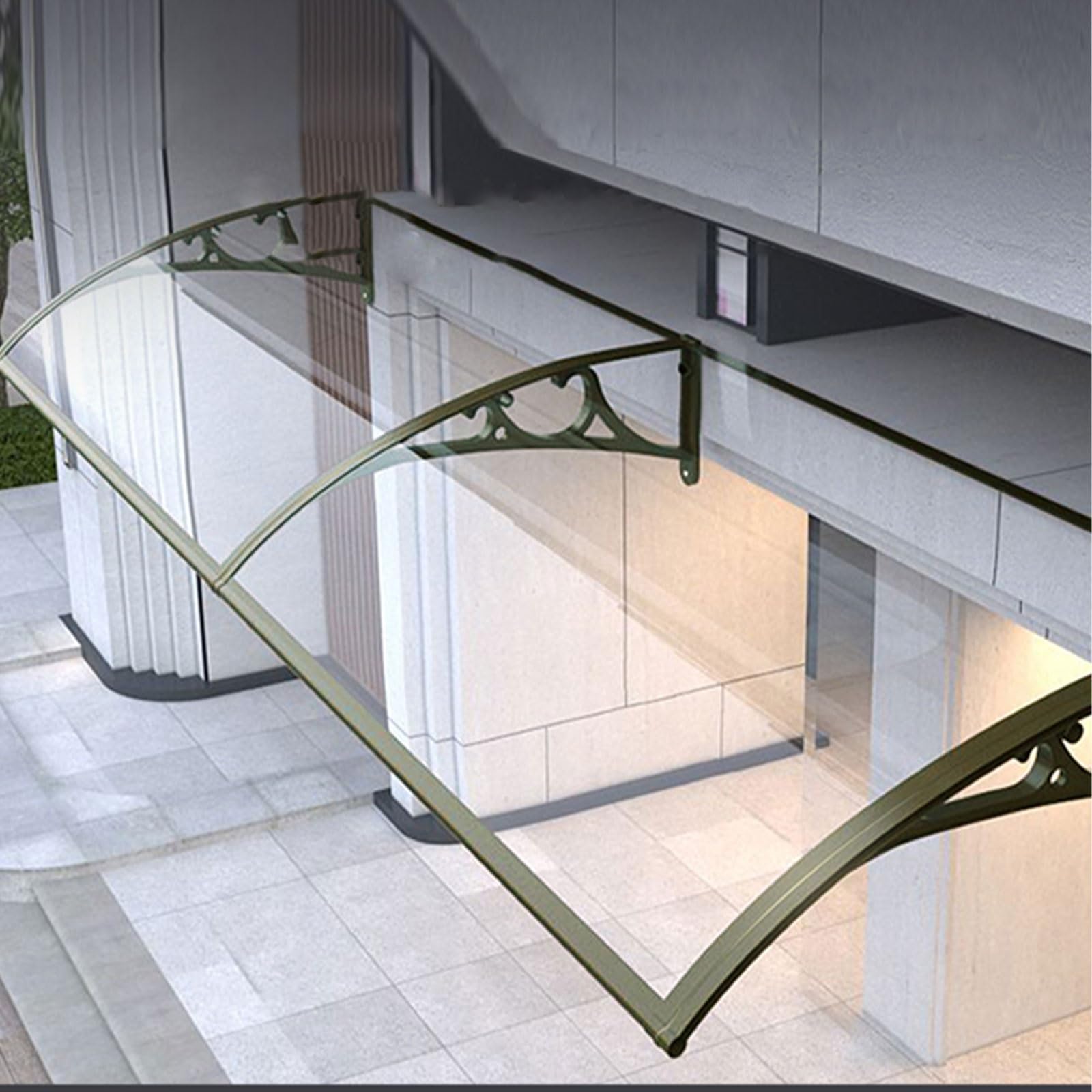 LWJSOCP Modular Door Canopy Outdoor Awning for Home Adjustable Balcony Cover Green 60x100cm (23.6x39.4in) Protection for Doors and Balconies