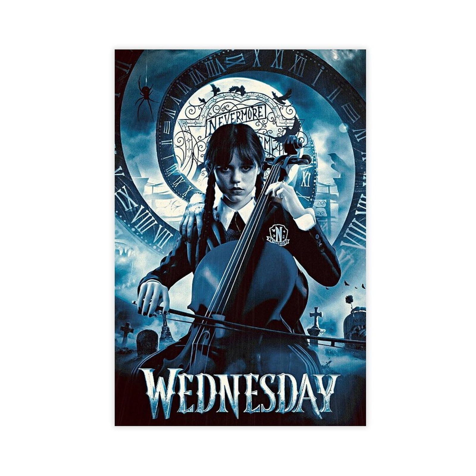 Poster Déco Série Mercredi (Wednesday) - Impression Sur Toile 50x75 Cm, Sans Cadre, Décoration Chambre Ou Bureau - Plusieurs Styles