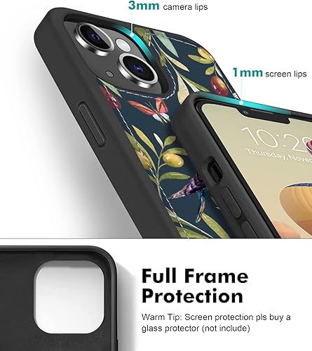 Miniatura 4 de CASEOWL Funda de piel vegana floral compatible con iPhone 13, magnética, desmontable, delgada, funda protectora de TPU para iPhone 13, diseño de
