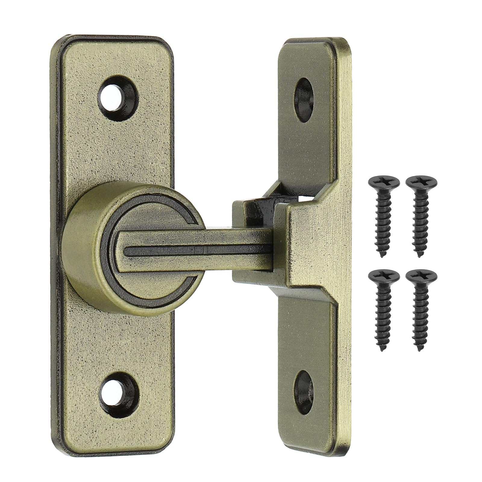 PATIKIL 90 Degree Barn Door Lock, Flip Latches Zinc Alloy Safety Sliding Door Bolt Latch Lock for Garden Garage Bathroom Gate Bronze
