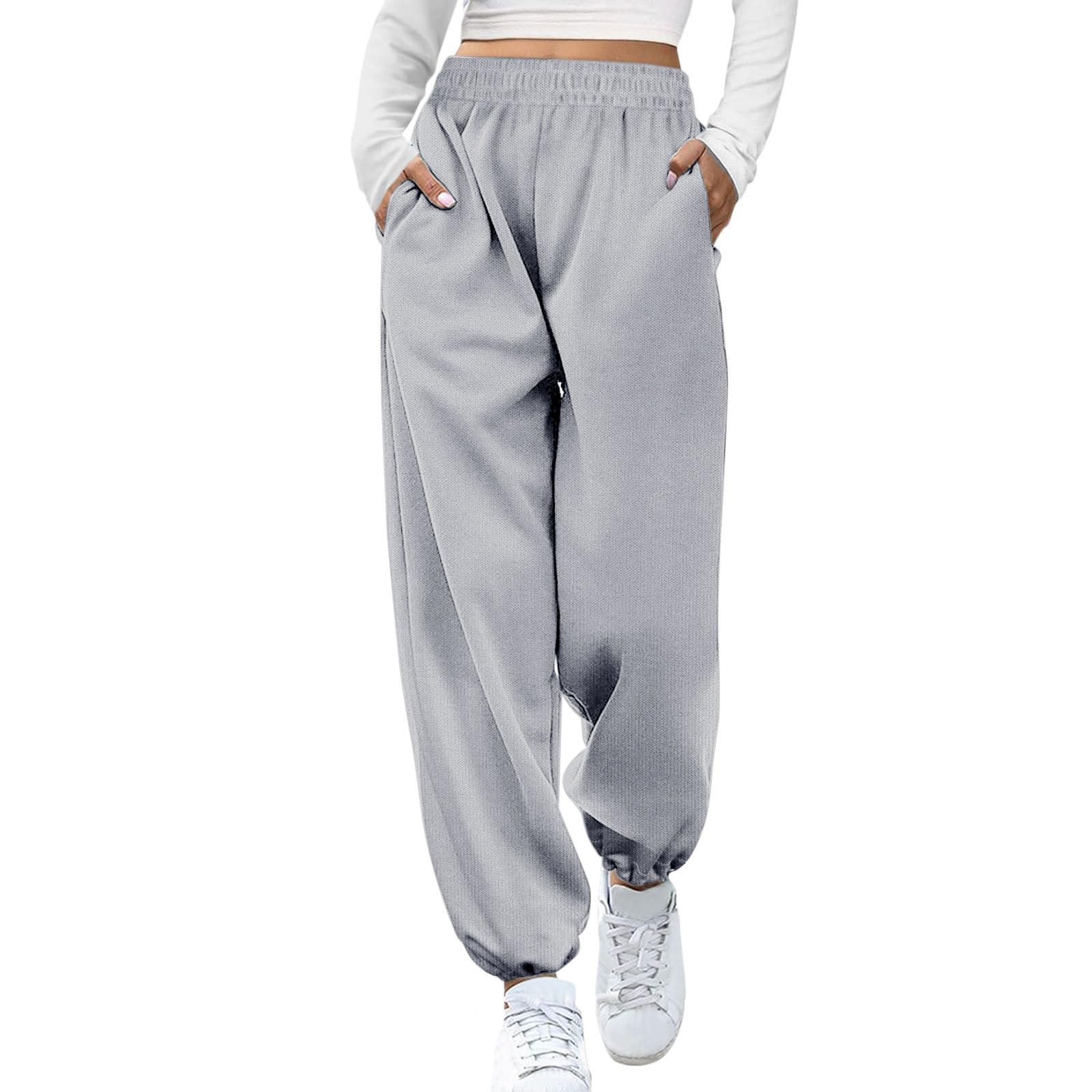 LancryWomens High Waisted Sweatpants, Baggy Jogger Y2k Trousers with Pockets, Winter Fall Athletic Pants Joggers for Workout