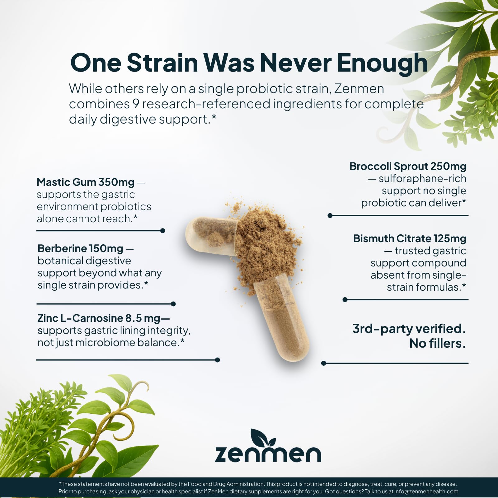 Zenmen H. Pylori Support | Lactobacillus Reuteri Probiotic with Mastic Gum for Digestion & GI Health - Third Party Tested, 60 Vegan Capsules, Made in The USA — Amazon image 5