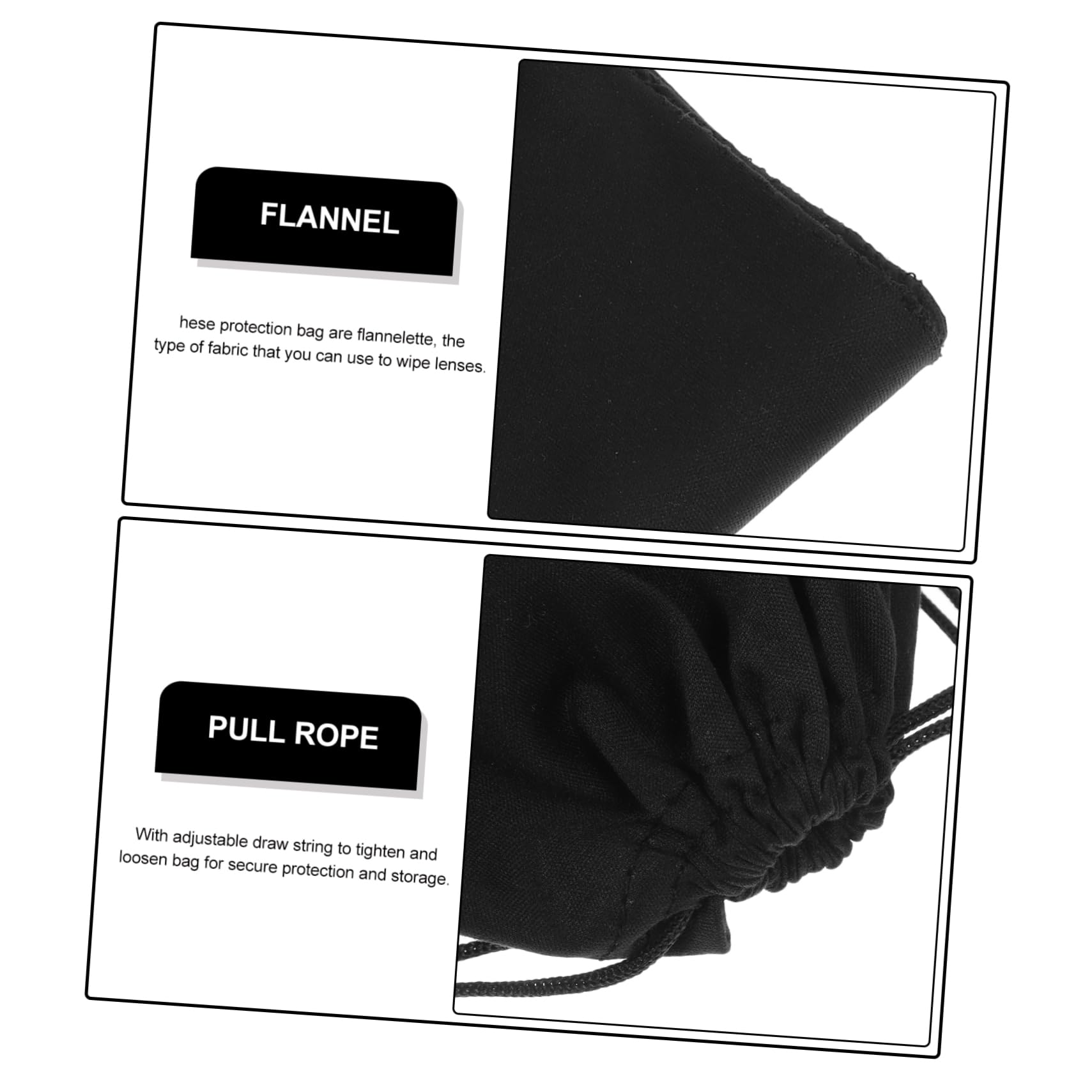 Yardwe Lot de 10 Pochettes Universelles en Microfibre pour Lunettes De Ski avec Cordon De Serrage pour Plus De Sécurité