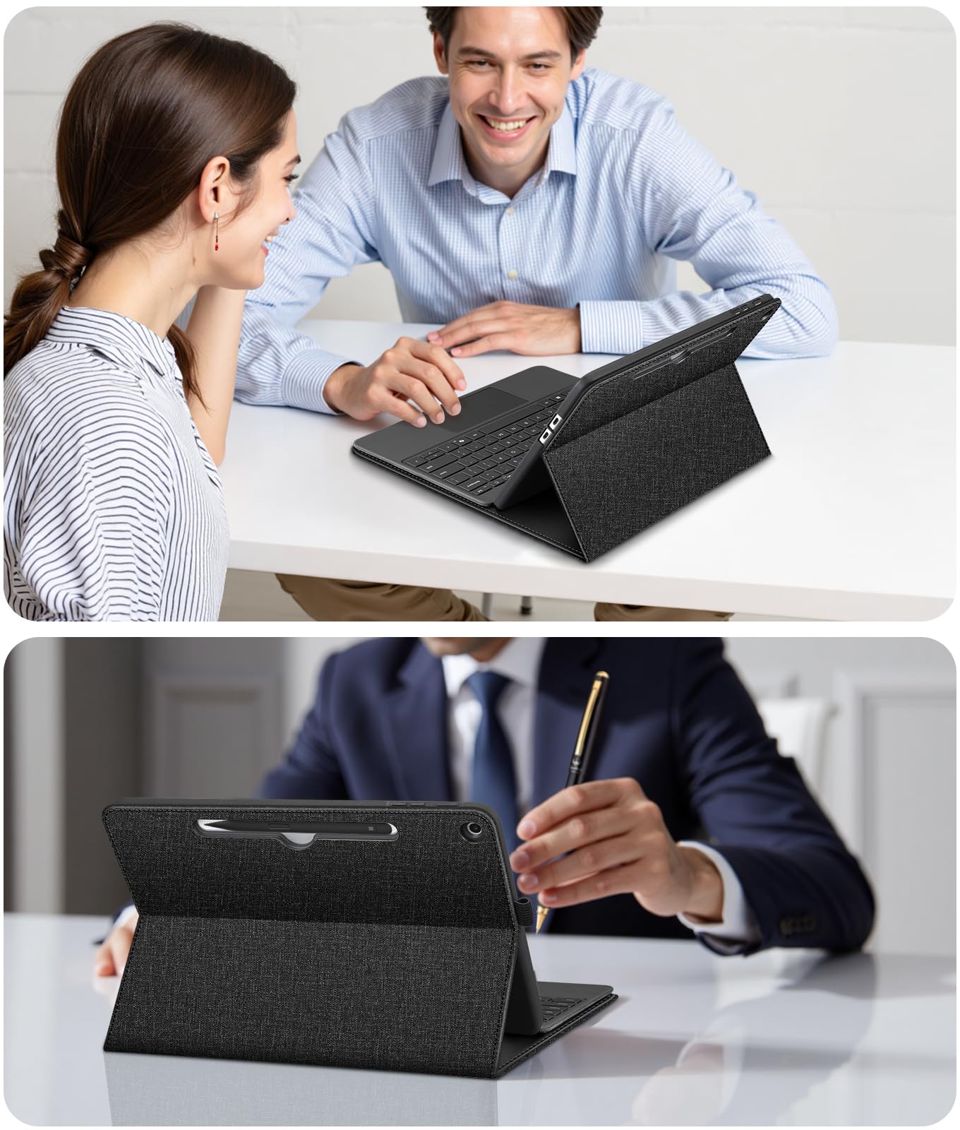 FINTIE Funda Protectora para Microsoft Surface Pro de 12 Pulgadas (2025), Cartera de visión multiángulo, Cubierta Trasera de TPU con Bolsillo y Soporte para lápiz Capacitivo, Compatible con Teclado