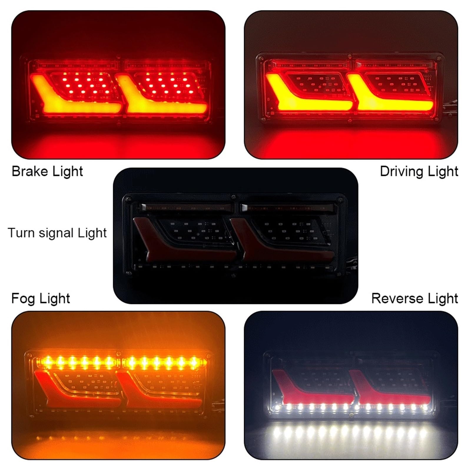 Genérico luces traseras del coche Luces de 24V para camión lámpara intermitente luces traseras para remolque LED posición antiniebla indicador freno trasero