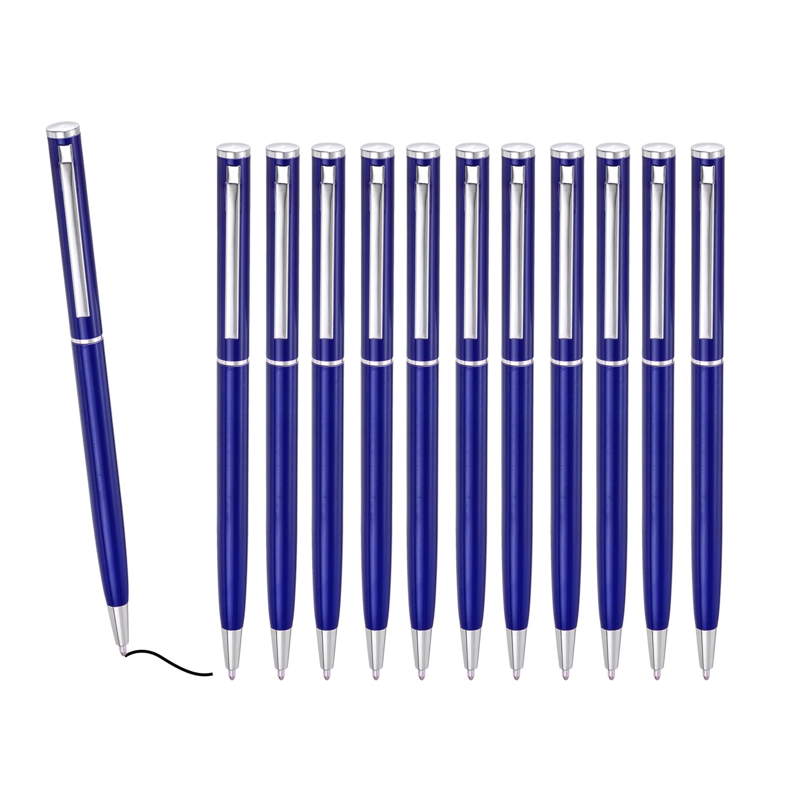 PATIKIL 12 Pack 2 In 1 Metal Pen Black Ink 1.0mm Medium Point Stylus Pen For Touch