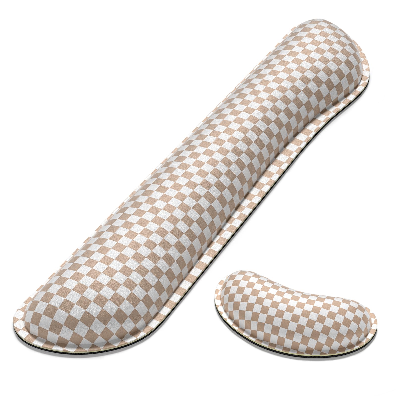 Dapesuom Enlarge Keyboard Wrist Rest Set, Memory Foam, Non-Slip, Clay